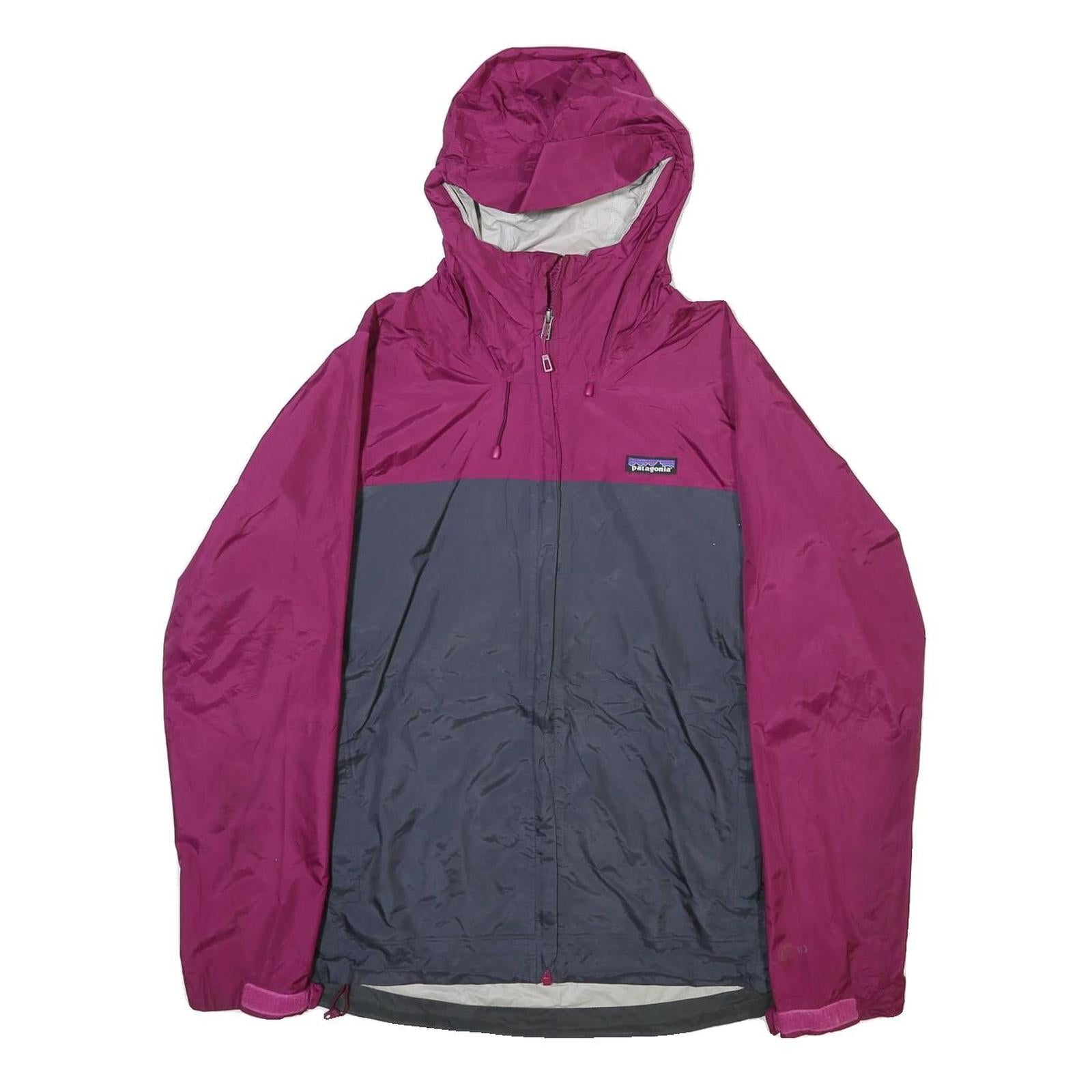 PATAGONIA Womens Purple & Grey Zip Nylon Outdoor Jacket M Lightweight Hooded Refurbished - N/A refurbished available on Cerqular