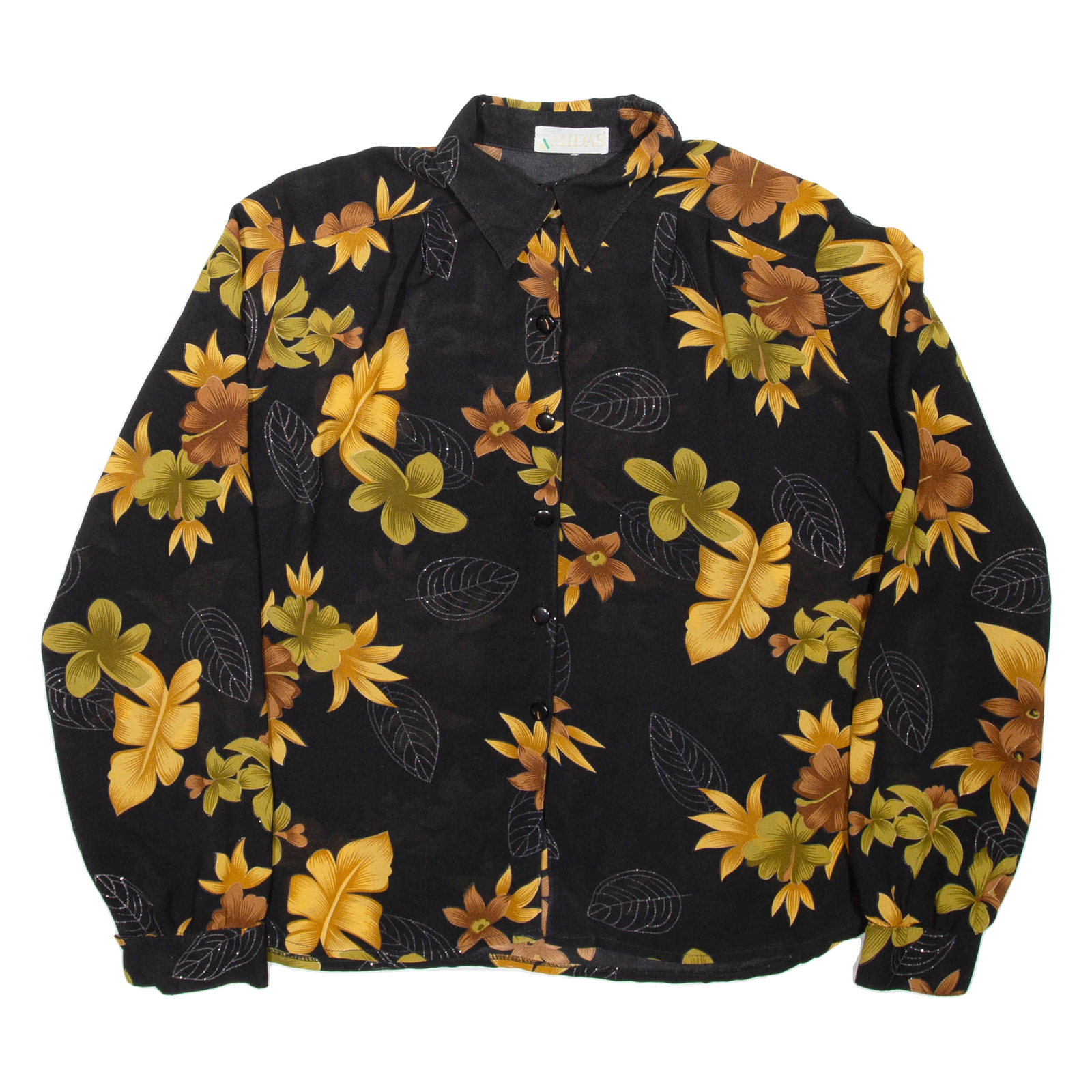 Buy MIDAS Womens Printed Shirt Black Collared Long Sleeve Floral XL Refurbished - $16.89 MIDAS Womens Printed Shirt Black Collared Long Sleeve Floral XL Refurbished - N/A refurbished available on Cerqular