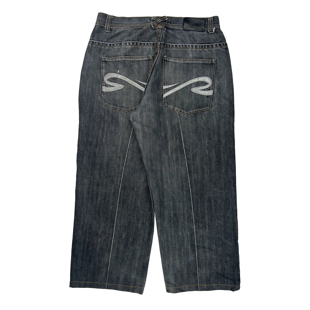 Regal Wide Leg Jeans - 34W 27L Dark Wash Denim Refurbished - Thrifted (note: this is a term often used to describe second- refurbished available on Cerqular