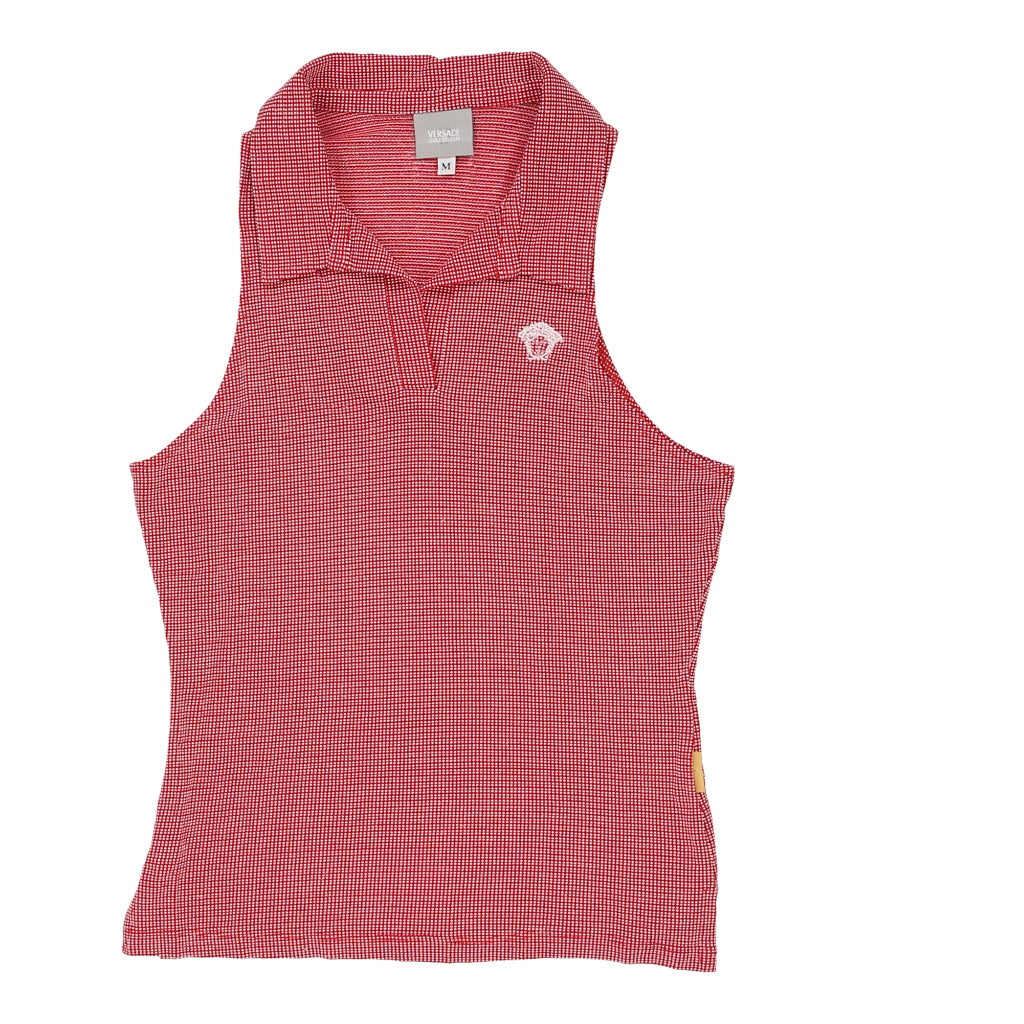 Versace Jeans Couture Polo Top - Medium Red Cotton | Size: medium Refurbished - N/A (Preloved Designer is not a specific brand, it refurbished available on Cerqular
