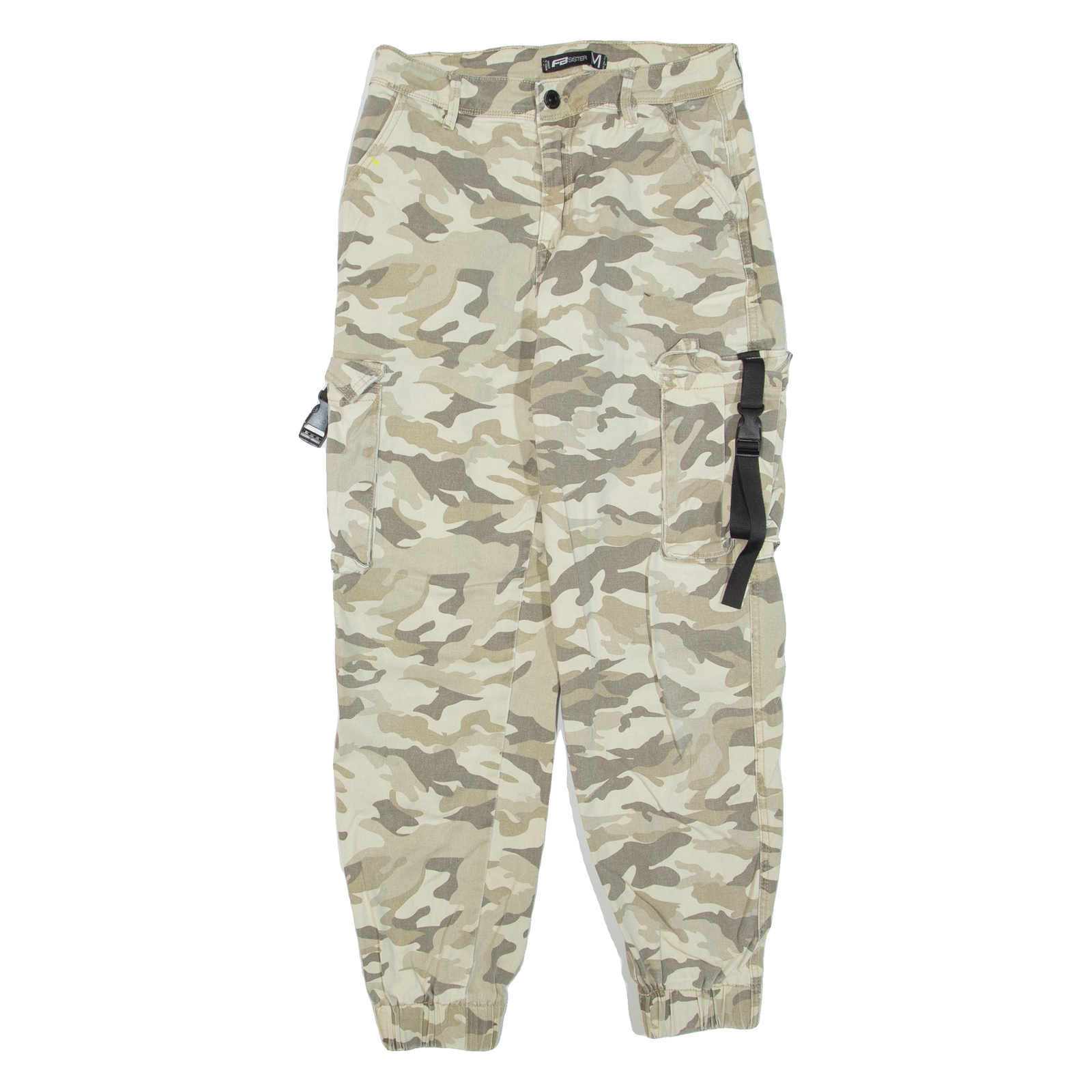 FB SISTER Camouflage Cargo Womens Trousers Beige Regular Tapered W28 L26 Refurbished - N/A refurbished available on Cerqular