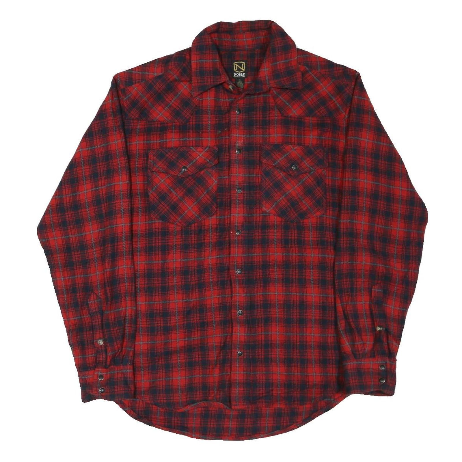 Buy NOBLE Mens Red & Navy Check Shirt M Cotton Blend Long Sleeve Casual Flannel Refurbished - $32.49 NOBLE Mens Red & Navy Check Shirt M Cotton Blend Long Sleeve Casual Flannel Refurbished - N/A refurbished available on Cerqular