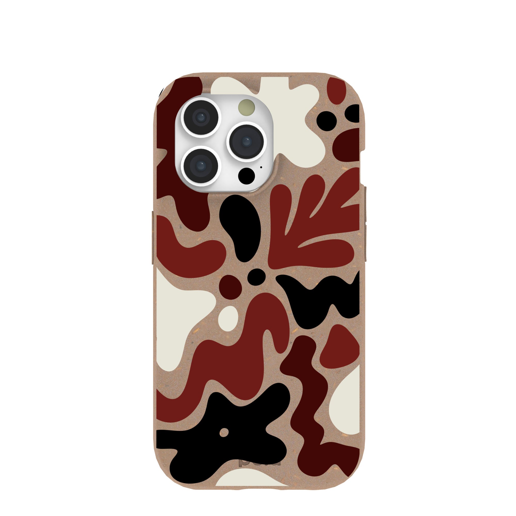 Chocolate Brown Earthy Curves iPhone 14 Pro Case Refurbished - Pela Case refurbished available on Cerqular