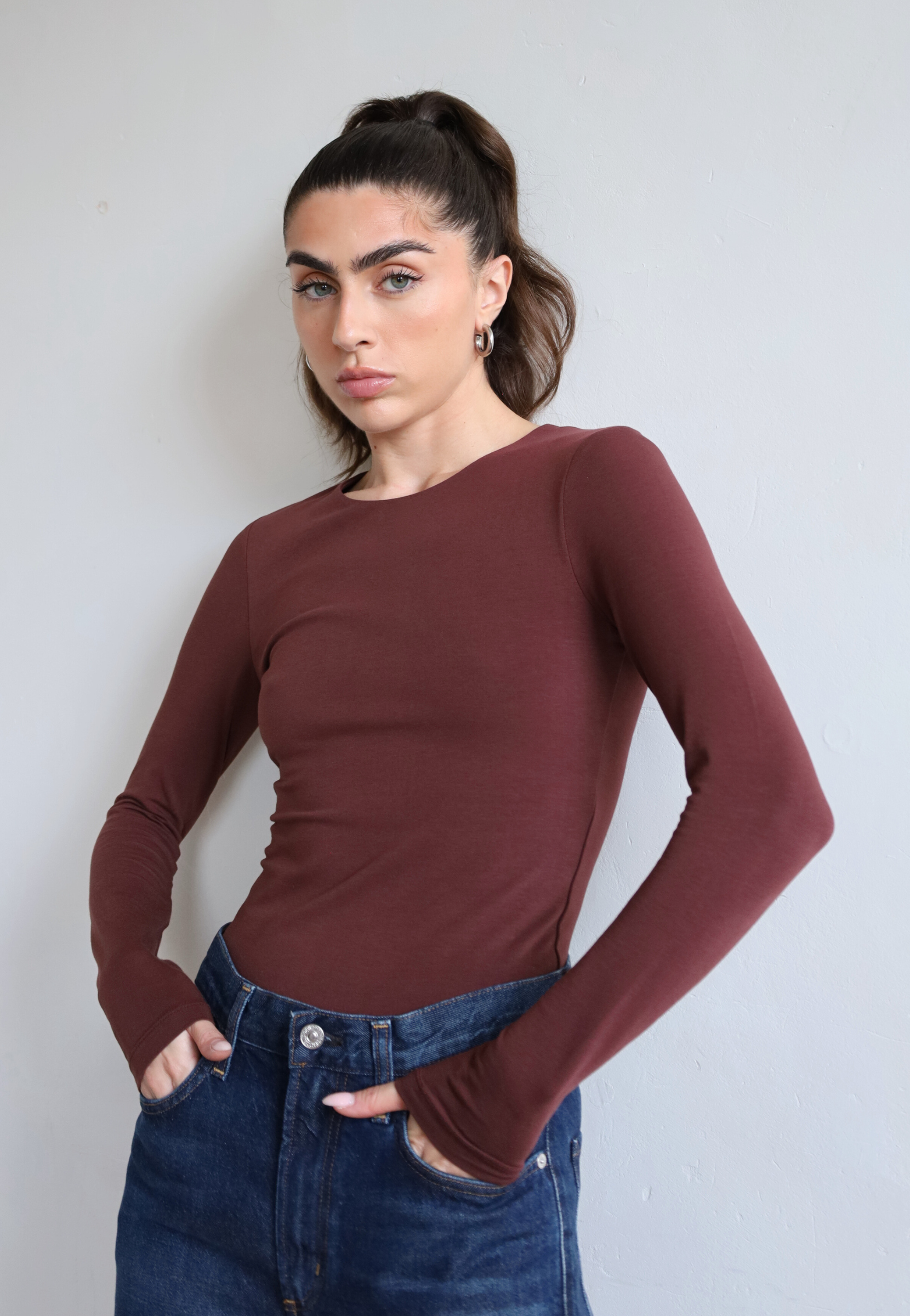 Organic Cotton Crew Long Sleeve T-Shirt, Winter Berry | Size: XXL Refurbished - N/A (Note: It's possible that "Pantee" refurbished available on Cerqular