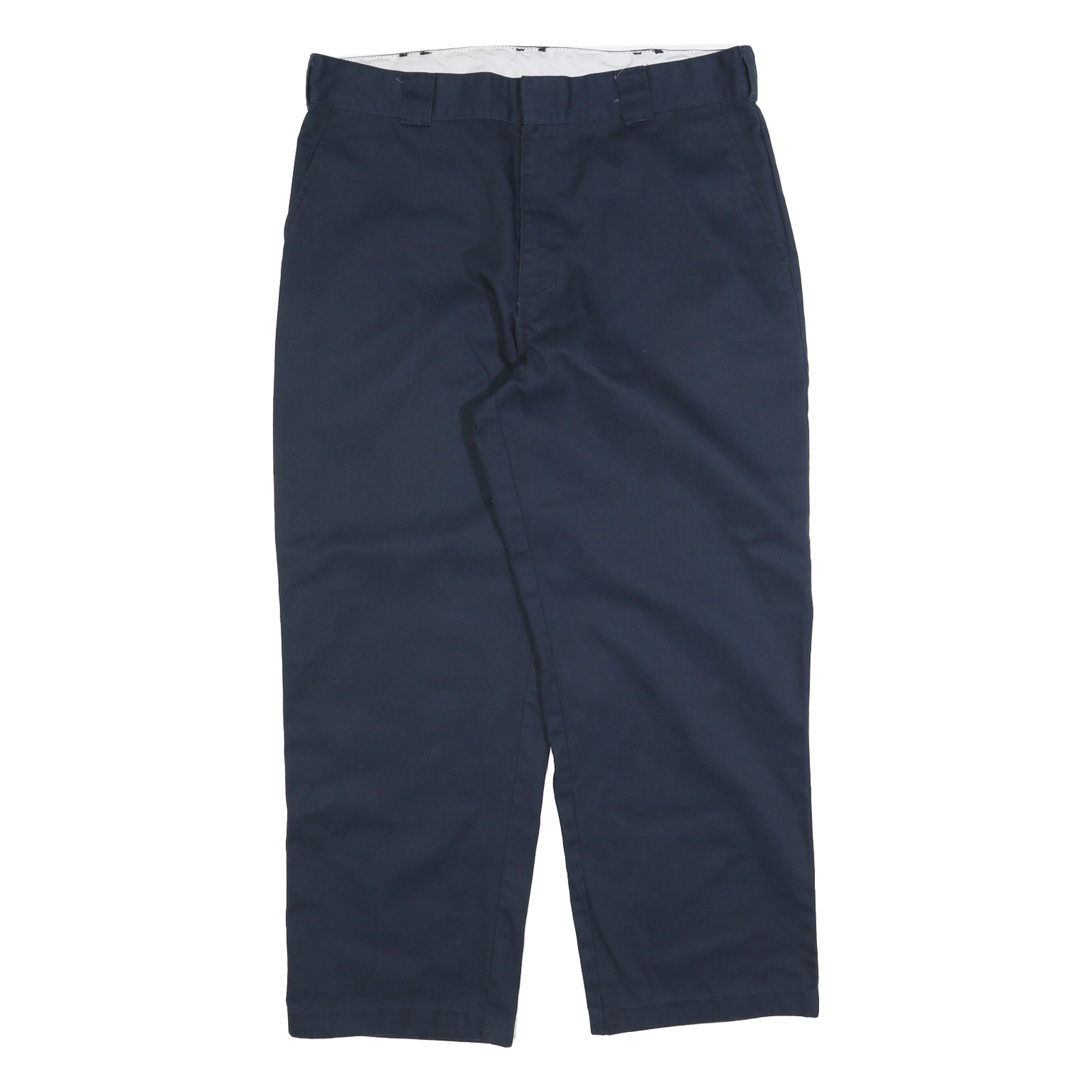 DICKIES Mens Cotton Blend Navy Regular Straight Trousers W40 L30 Workwear Zip Refurbished - N/A refurbished available on Cerqular