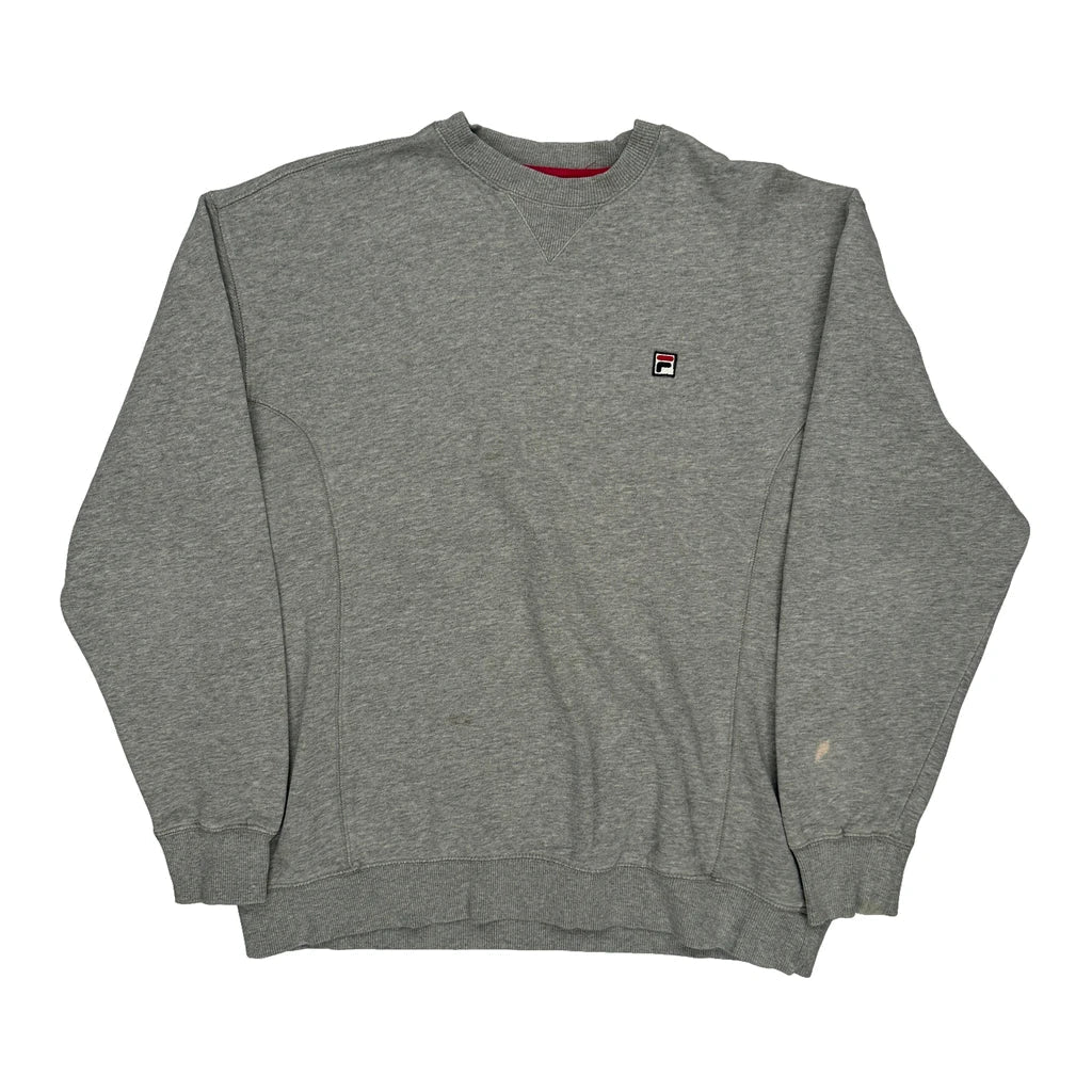 Buy Fila Sweatshirt - Small Grey Cotton Refurbished - $37.51 Fila Sweatshirt - Small Grey Cotton Refurbished - Thrifted (note: this is a term often used to describe second- refurbished available on Cerqular