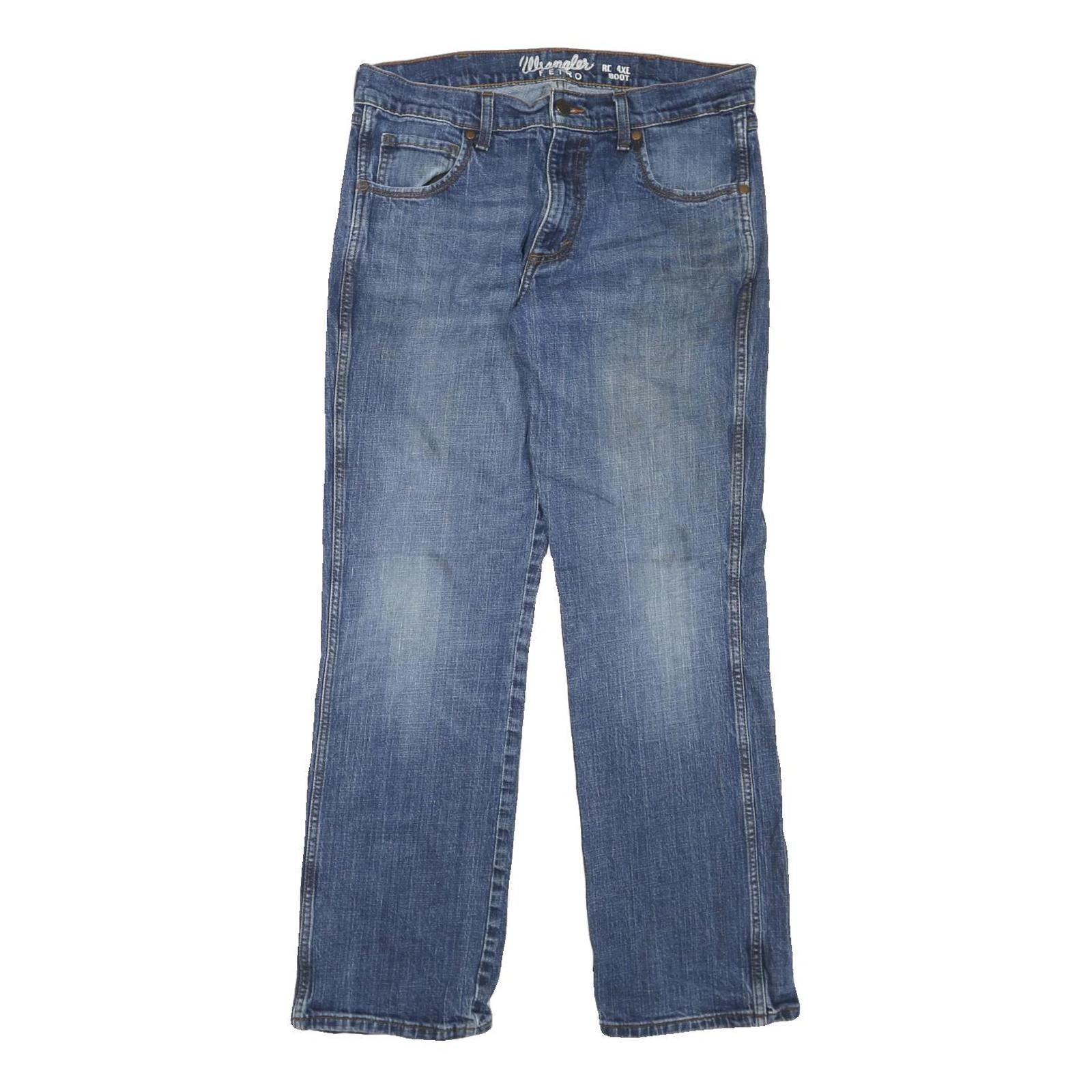 WRANGLER Mens Regular Denim Blue Jeans W34 L32 Classic Zip Pockets Refurbished - N/A refurbished available on Cerqular