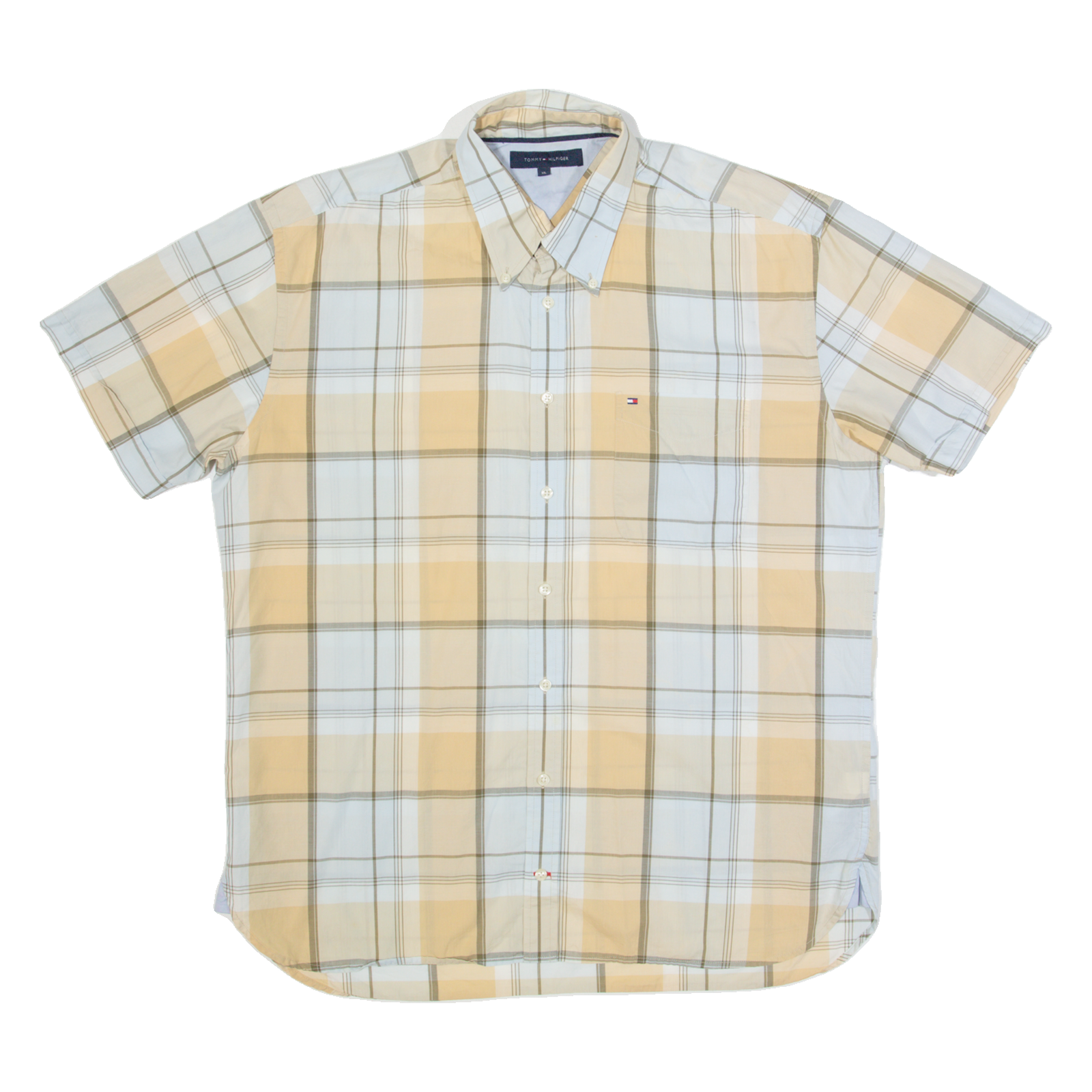 TOMMY HILFIGER Mens Shirt Brown Check XL Refurbished - N/A refurbished available on Cerqular