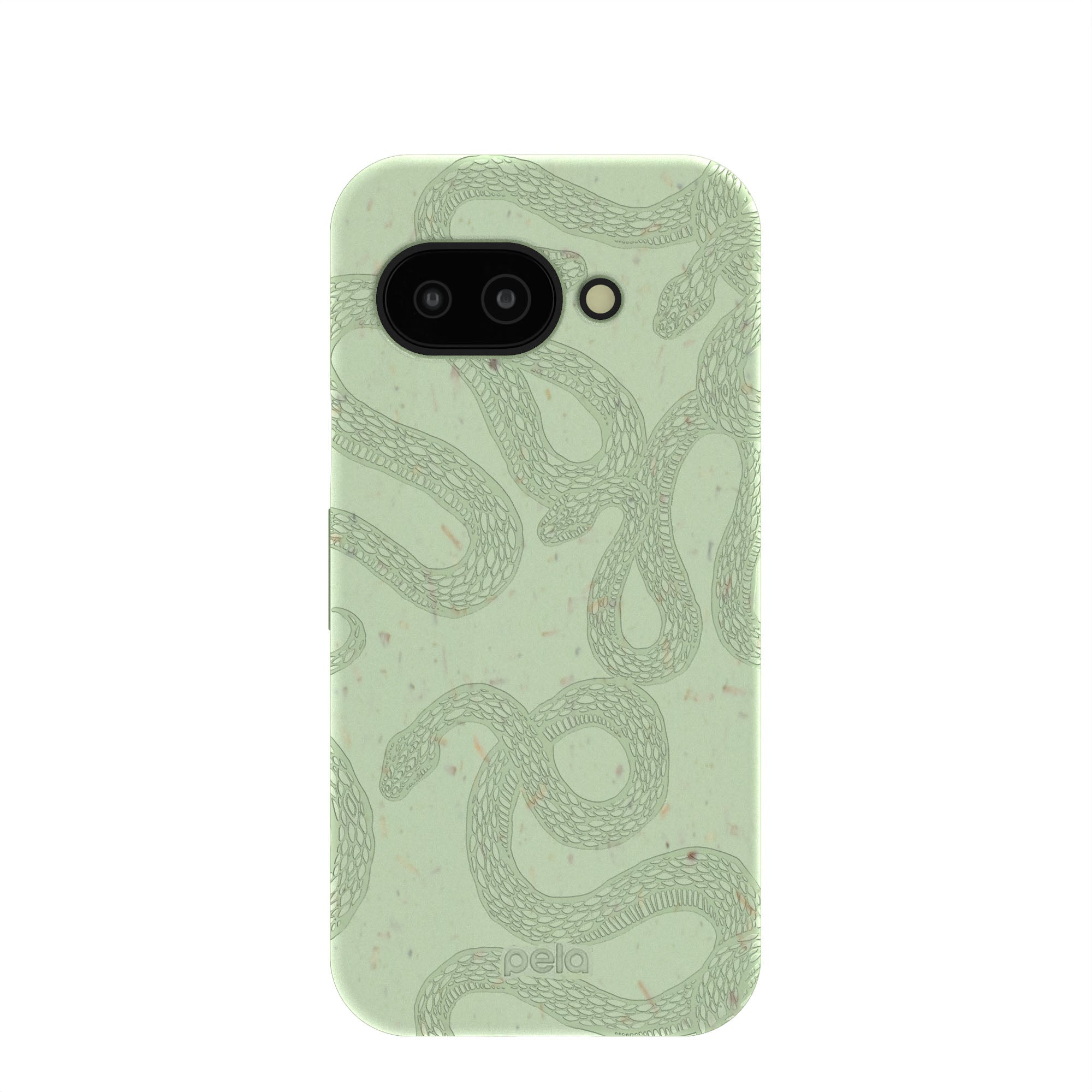 Buy Sage Green Snaky Google Pixel 9a Case Refurbished - $65.00 Sage Green Snaky Google Pixel 9a Case Refurbished - Pela Case refurbished available on Cerqular