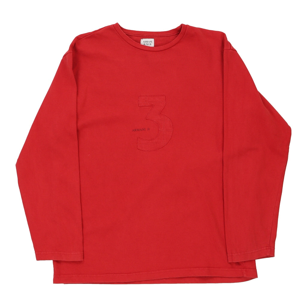 Age 16 Armand Thiery Long Sleeve T-Shirt - Large Red Cotton Refurbished - Thrifted (note: this is a term often used to describe second- refurbished available on Cerqular