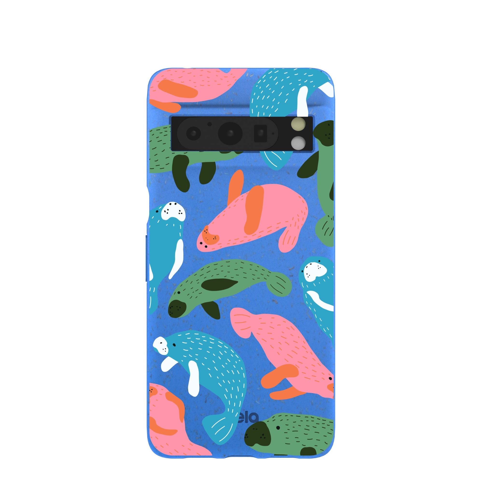 Electric Blue Sea Cows Google Pixel 8 Pro Case Refurbished - Pela Case refurbished available on Cerqular