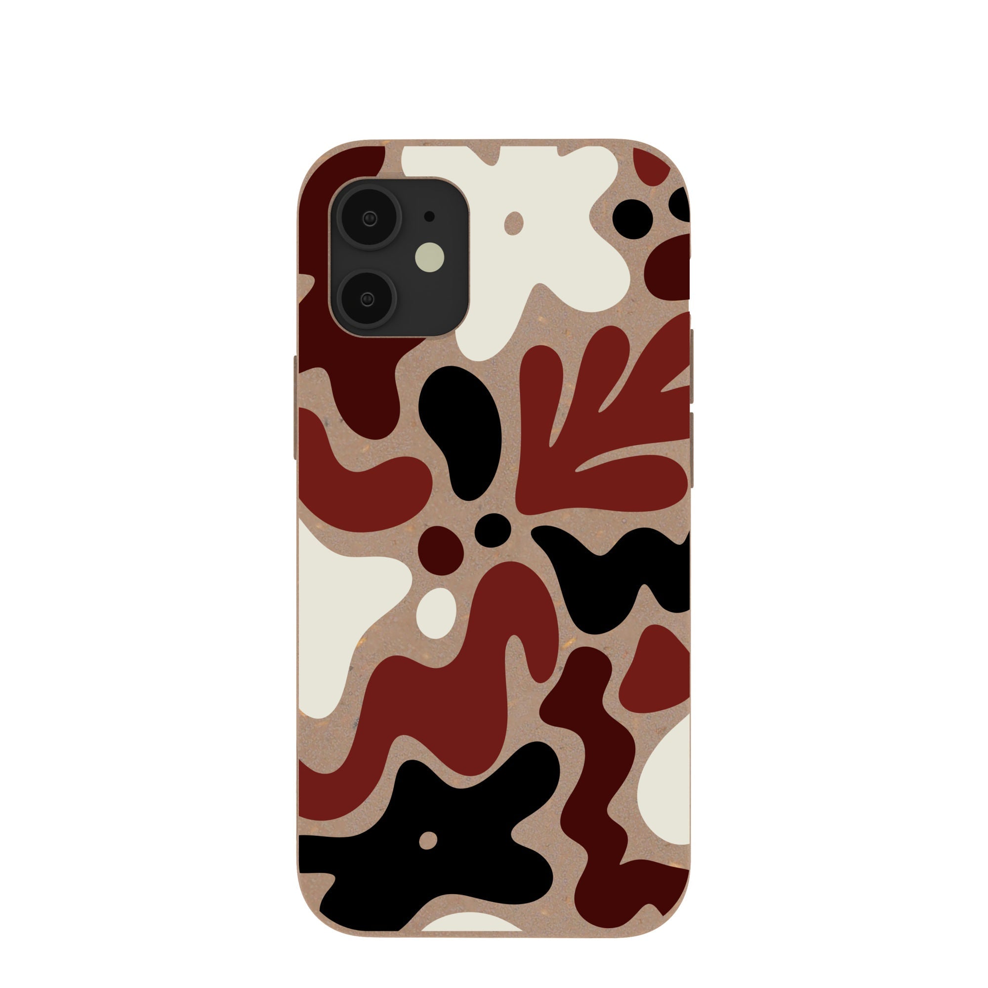 Chocolate Brown Earthy Curves iPhone 12 Mini Case Refurbished - Pela Case refurbished available on Cerqular