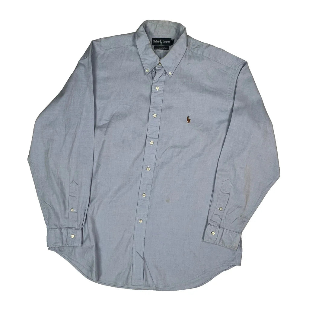Ralph Lauren Shirt - XL Blue Cotton Refurbished - Thrifted (note: this is a term often used to describe second- refurbished available on Cerqular