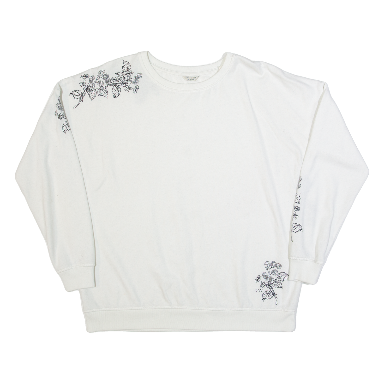 JACK WILLS Womens Sweatshirt White UK 14 Refurbished - N/A refurbished available on Cerqular