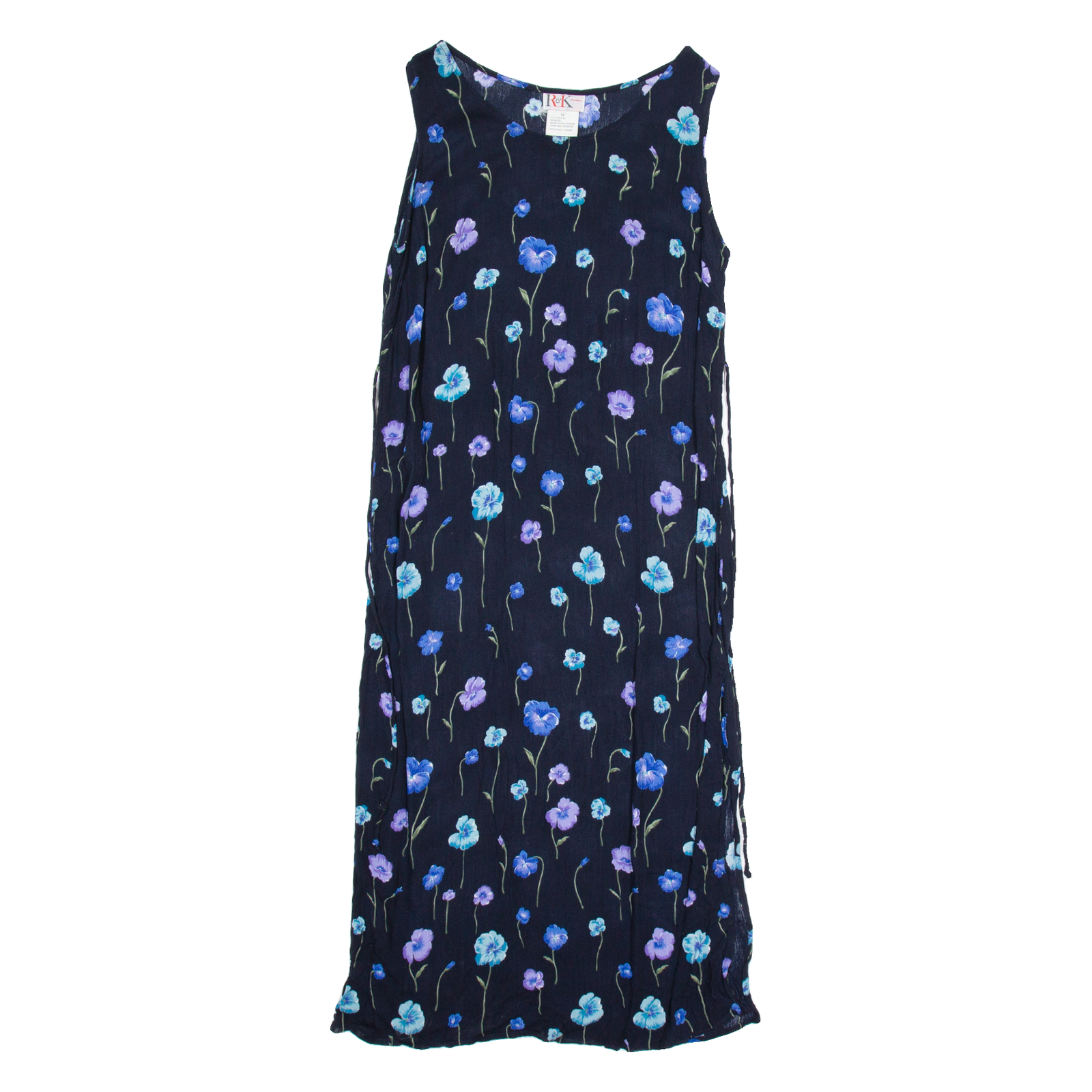 R&K Womens Shift Dress Blue Floral Sleeveless Midi UK 12 Refurbished - N/A refurbished available on Cerqular