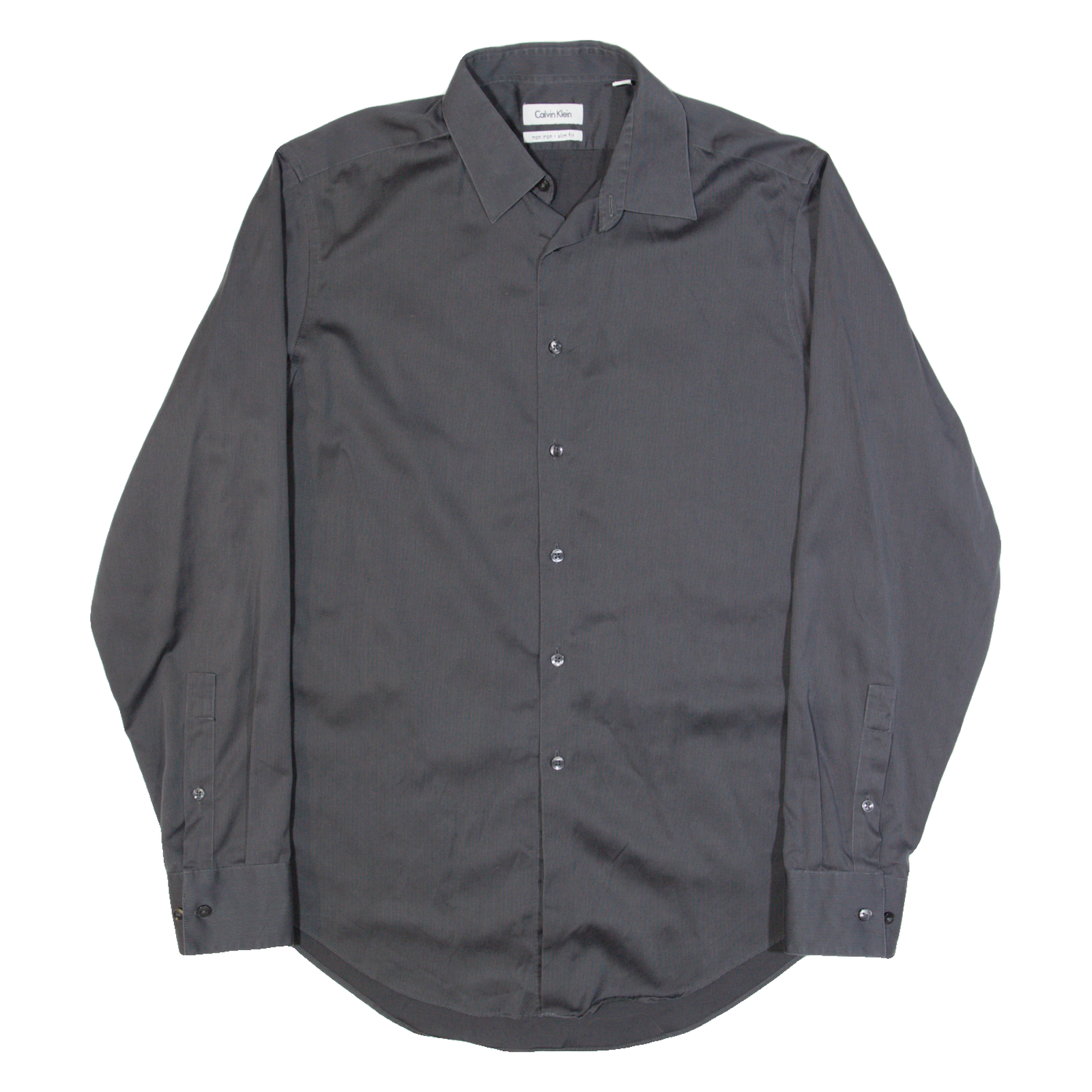 CALVIN KLEIN Mens Plain Shirt Grey Long Sleeve M Refurbished - N/A refurbished available on Cerqular