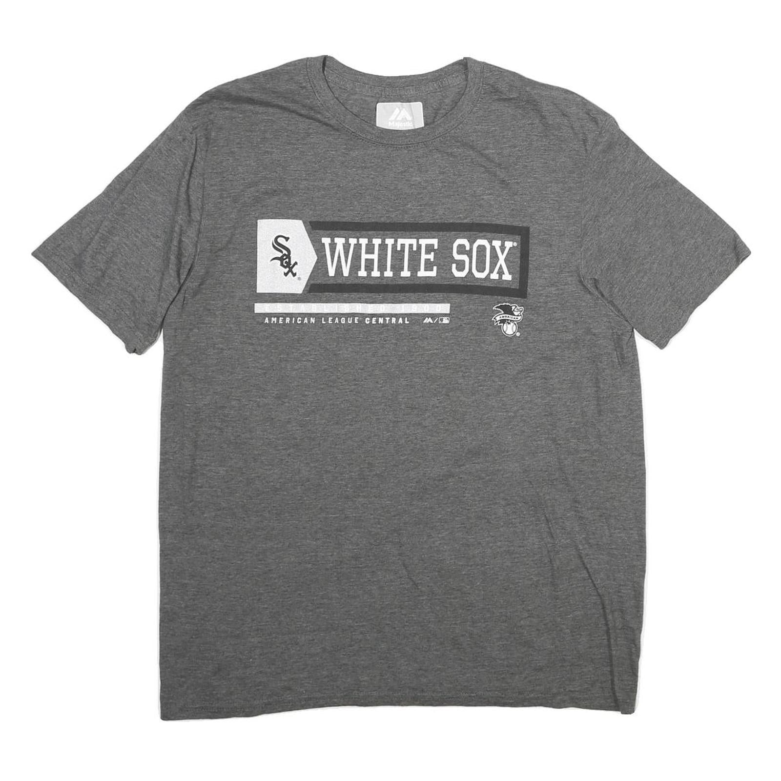 MAJESTIC Mens Grey White Sox Graphic T-Shirt L Short Sleeve Crew Neck Cotton Refurbished - N/A refurbished available on Cerqular