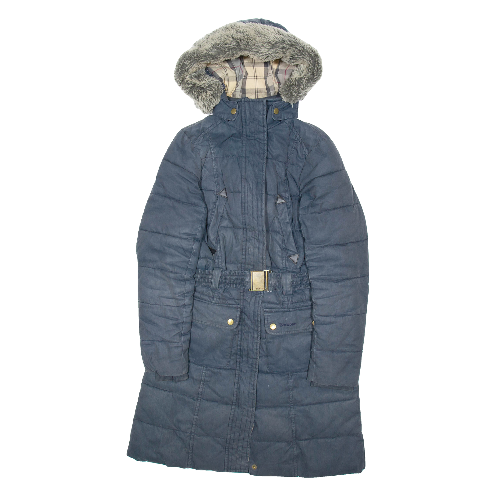 BARBOUR Womens Puffer Coat Blue Hooded UK 8 Refurbished - N/A refurbished available on Cerqular