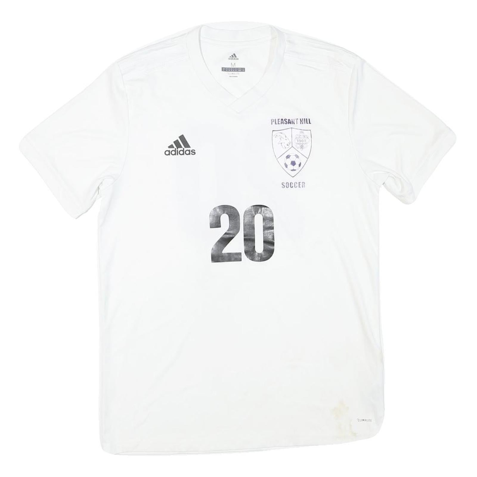 ADIDAS Mens White Plain Soccer T-Shirt M Short Sleeve V-Neck Football Number Refurbished - N/A refurbished available on Cerqular