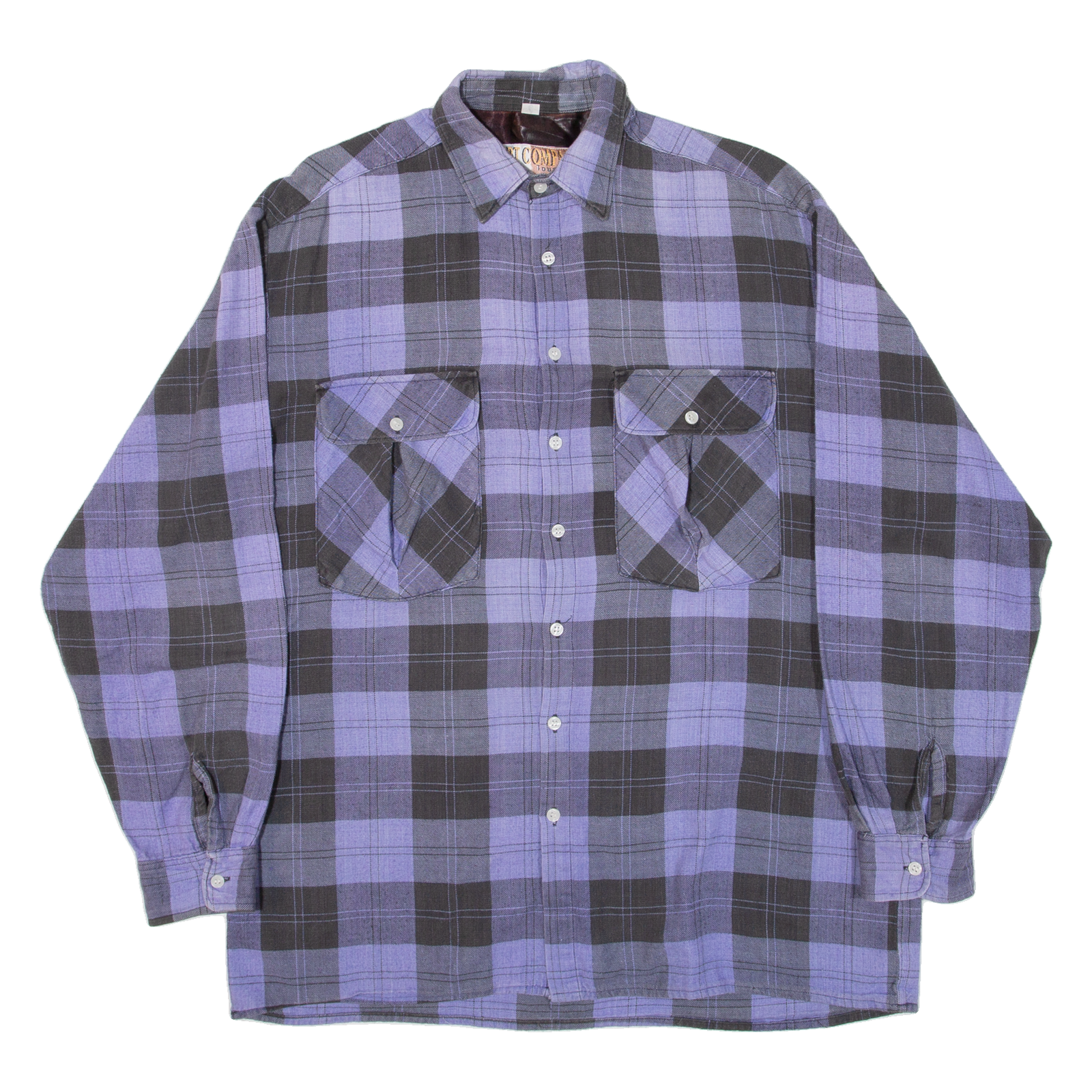 SHIRT COMPANY Mens Shirt Purple Check Long Sleeve M Refurbished - N/A refurbished available on Cerqular