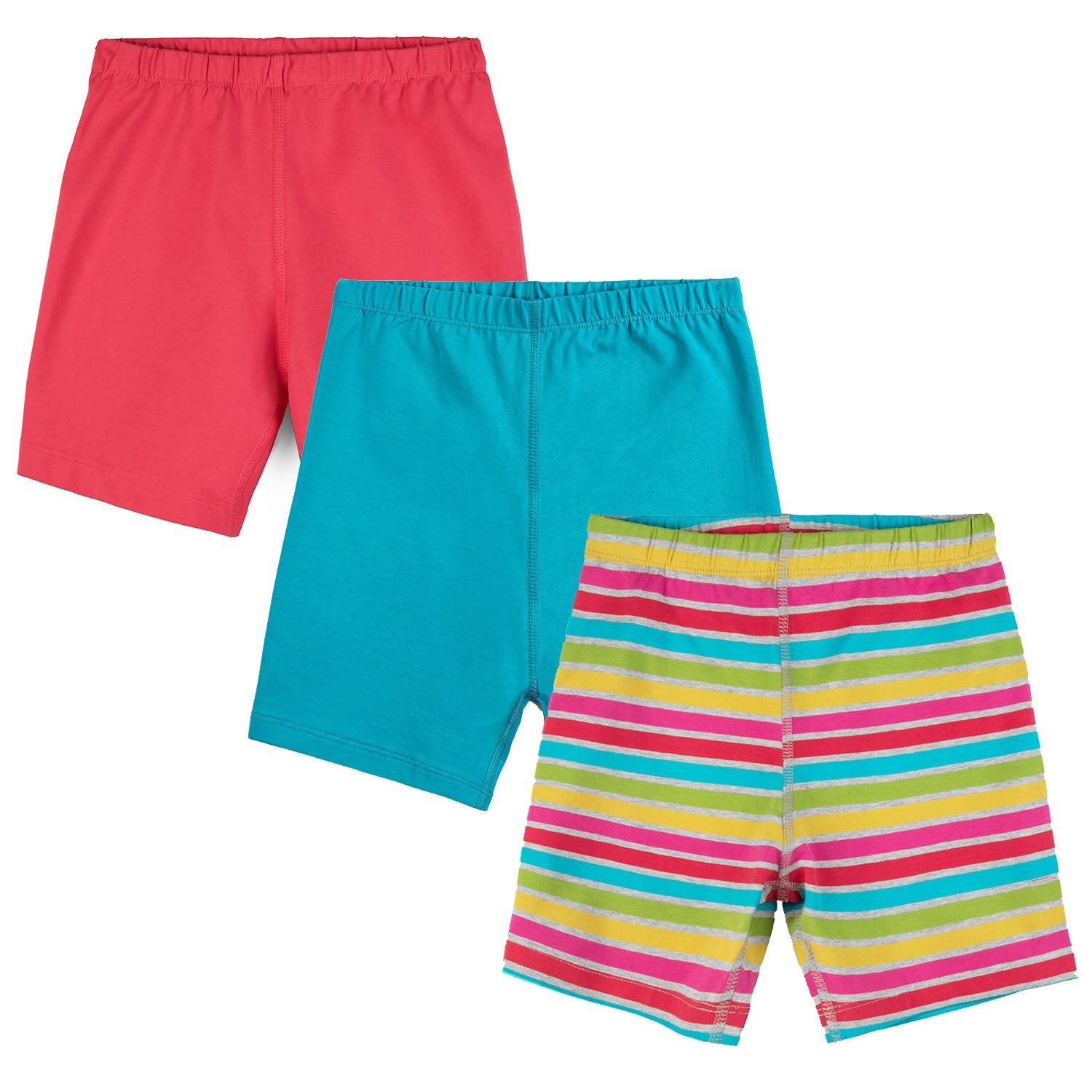 Kids Biker Shorts - Organic Cotton, 3 Pack | Color: Rainbow Stripe Combo | Size: XX-Large (14) Refurbished - N/A (Note: There is no well-known brand named "M refurbished available on Cerqular