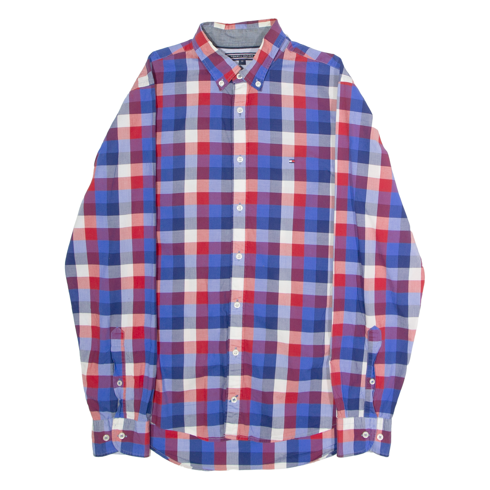 TOMMY HILFIGER New York Fit Mens Shirt Blue Check Long Sleeve M Refurbished - N/A refurbished available on Cerqular