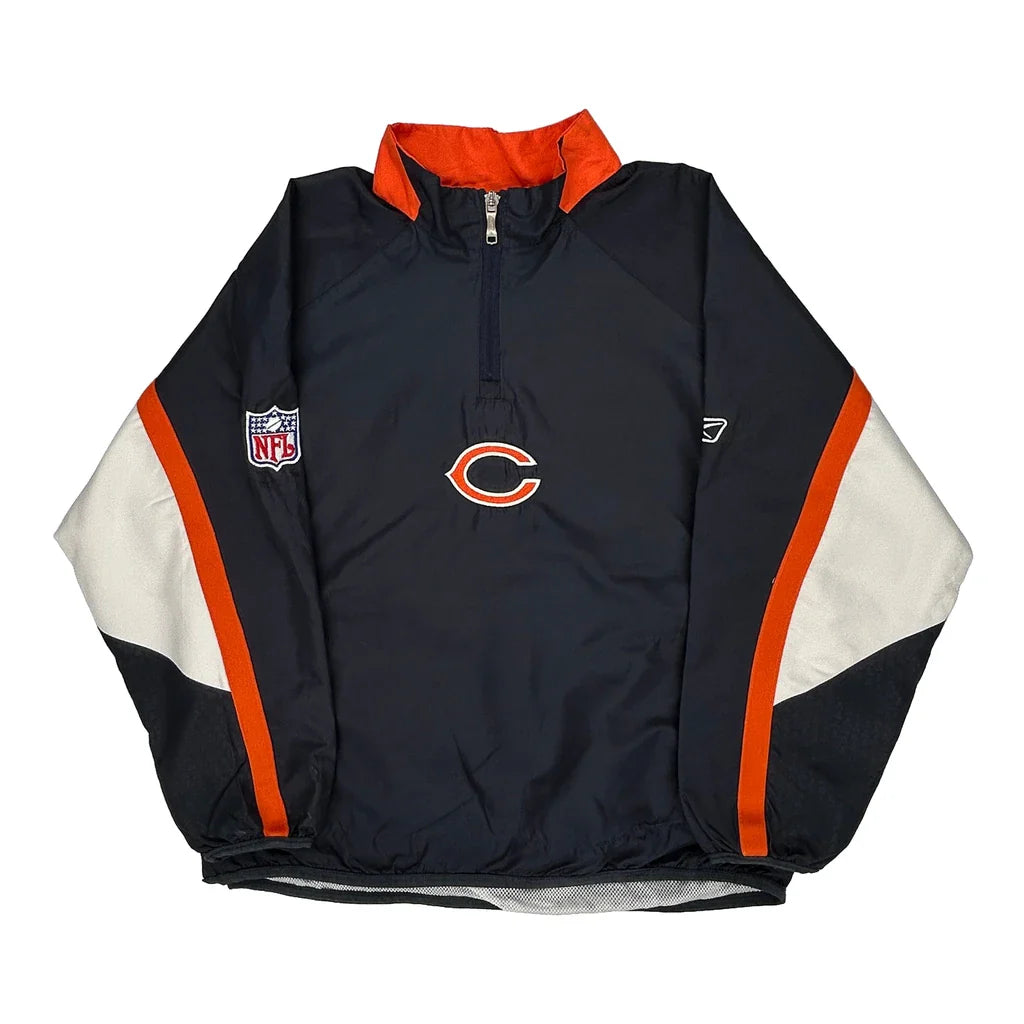 Chicago Bears, Age 10-12 Reebok Football Windbreaker - Medium Navy Polyester Refurbished - Thrifted (note: this is a term often used to describe second- refurbished available on Cerqular