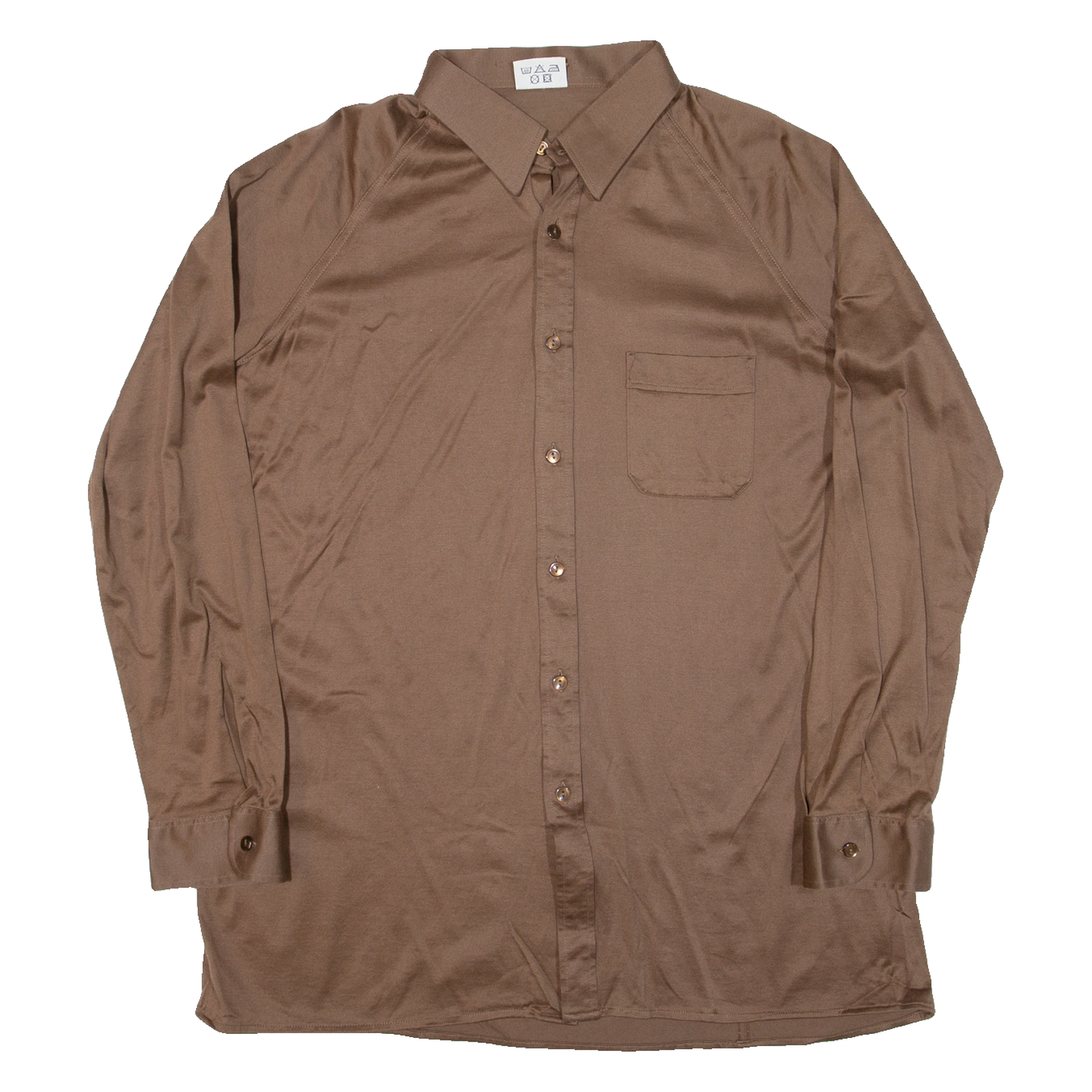Mens Plain Shirt Brown Long Sleeve M Refurbished - N/A refurbished available on Cerqular