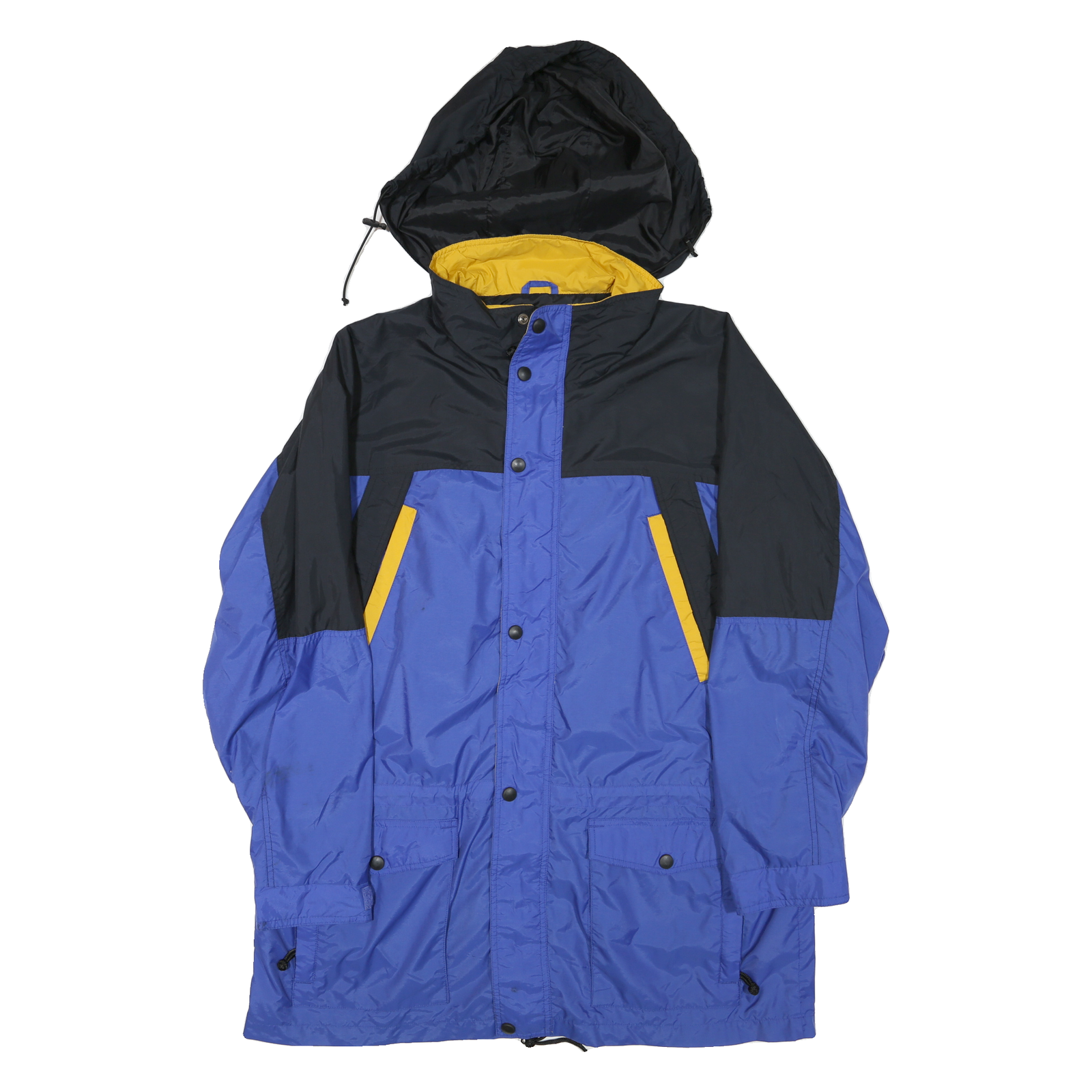 Mens Blue & Black Colourblock Outdoor Jacket XL Polyester Blend Zip Hooded Refurbished - N/A refurbished available on Cerqular
