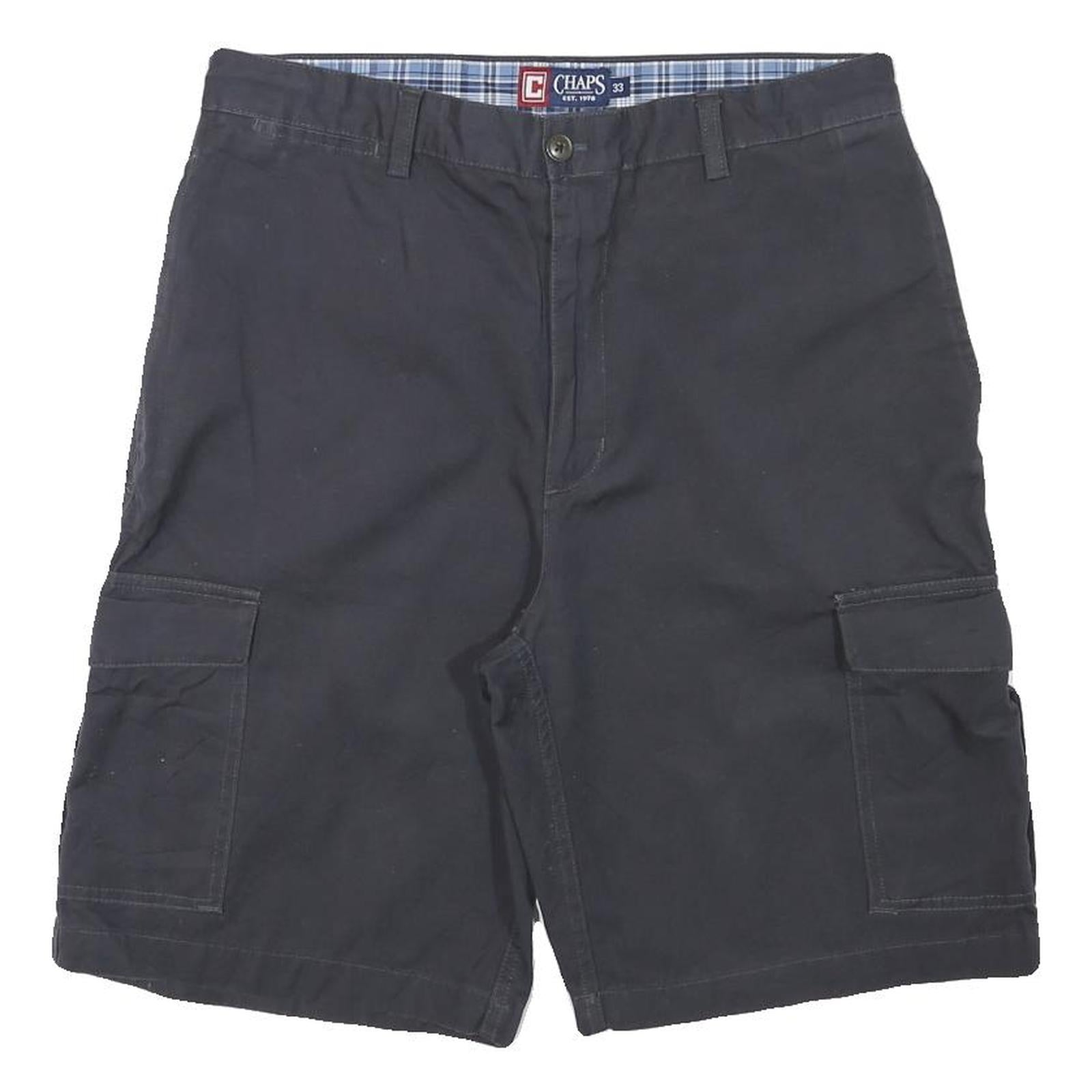 CHAPS Mens Navy Blue Cargo Shorts XL W33 Cotton Blend Casual Pockets Refurbished - N/A refurbished available on Cerqular
