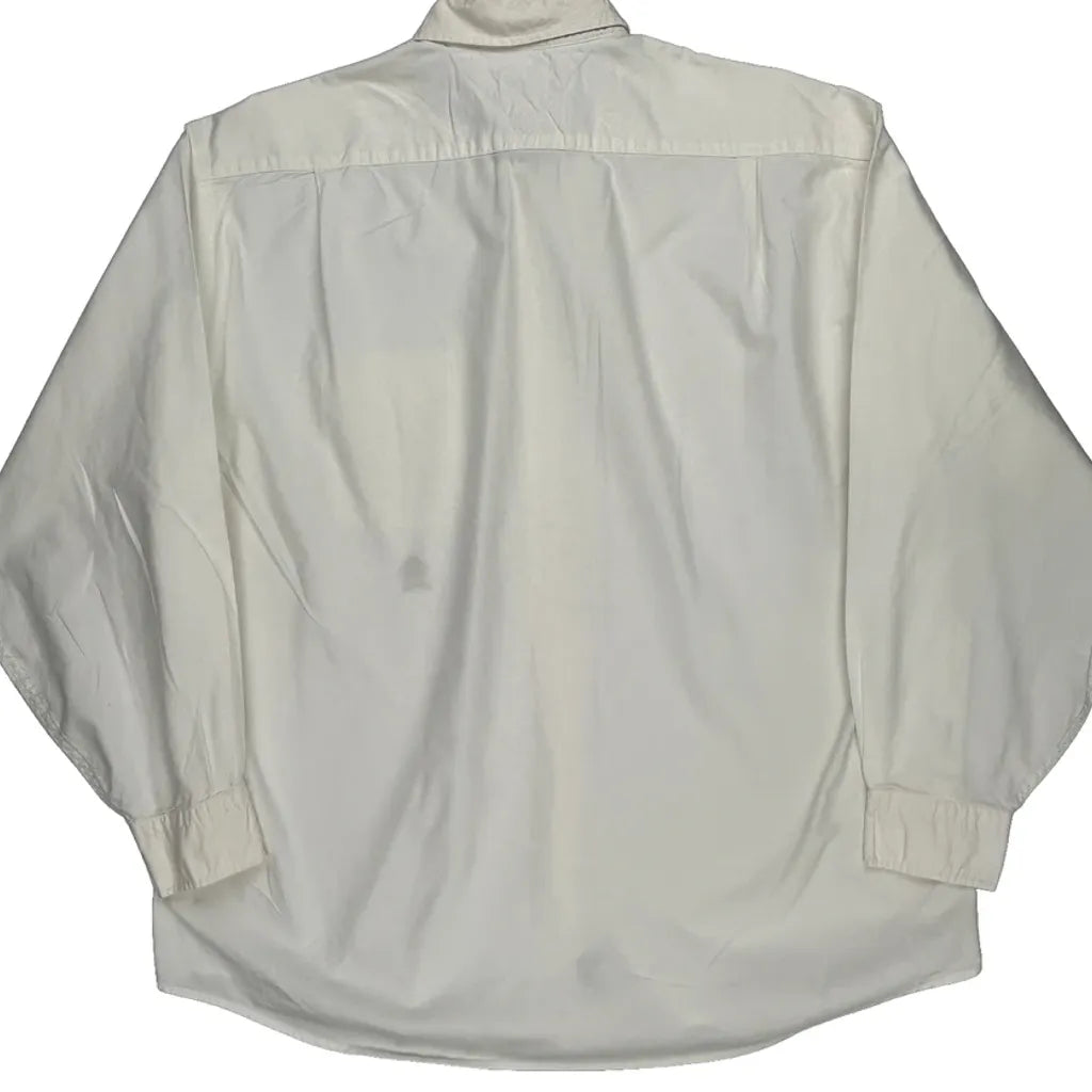 Tommy Hilfiger Shirt - Large White Cotton Refurbished - Thrifted (note: this is a term often used to describe second- refurbished available on Cerqular