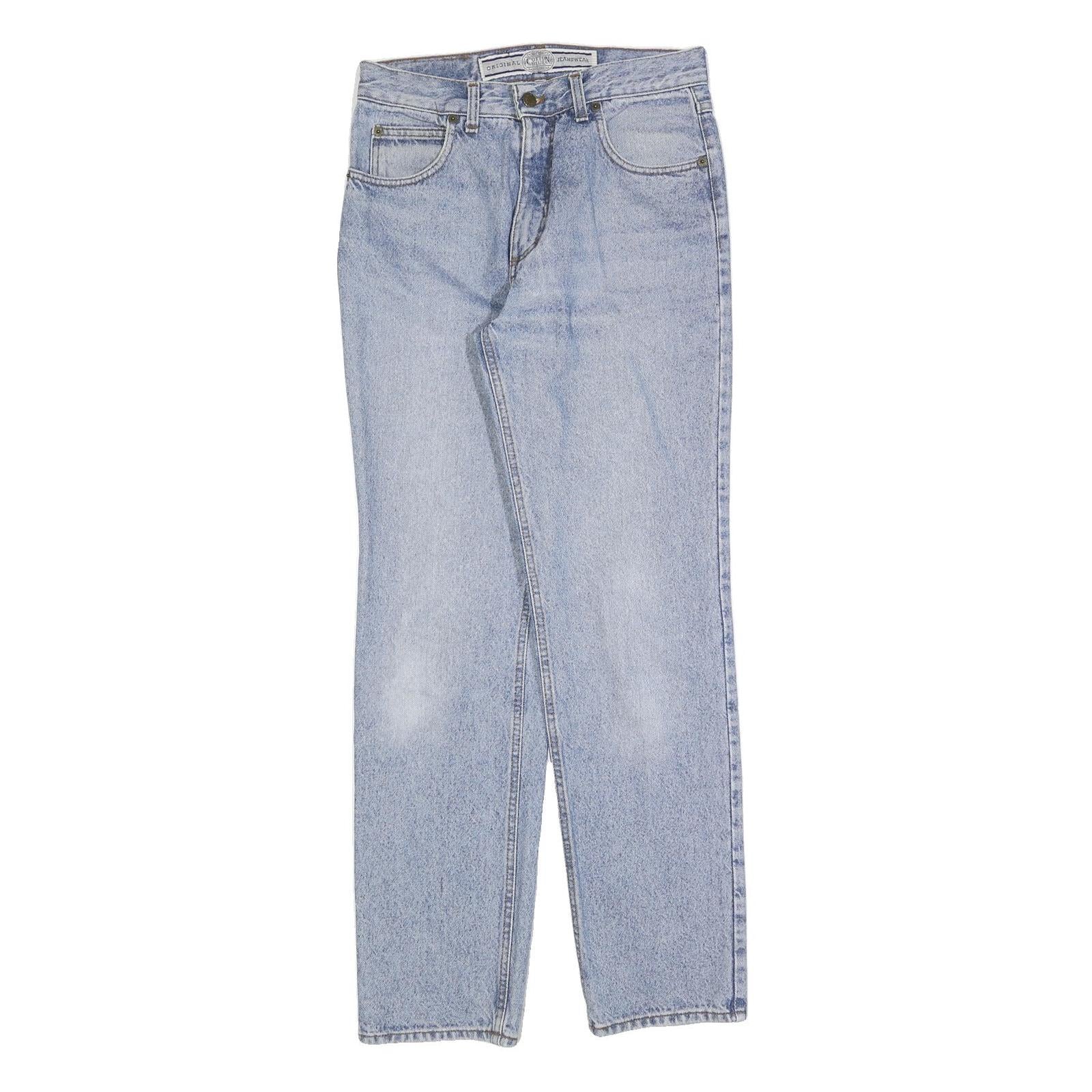 COTTON BLUE Mens Jeans Blue Regular Straight Denim Light W31 L32 Classic Zip Refurbished - N/A refurbished available on Cerqular