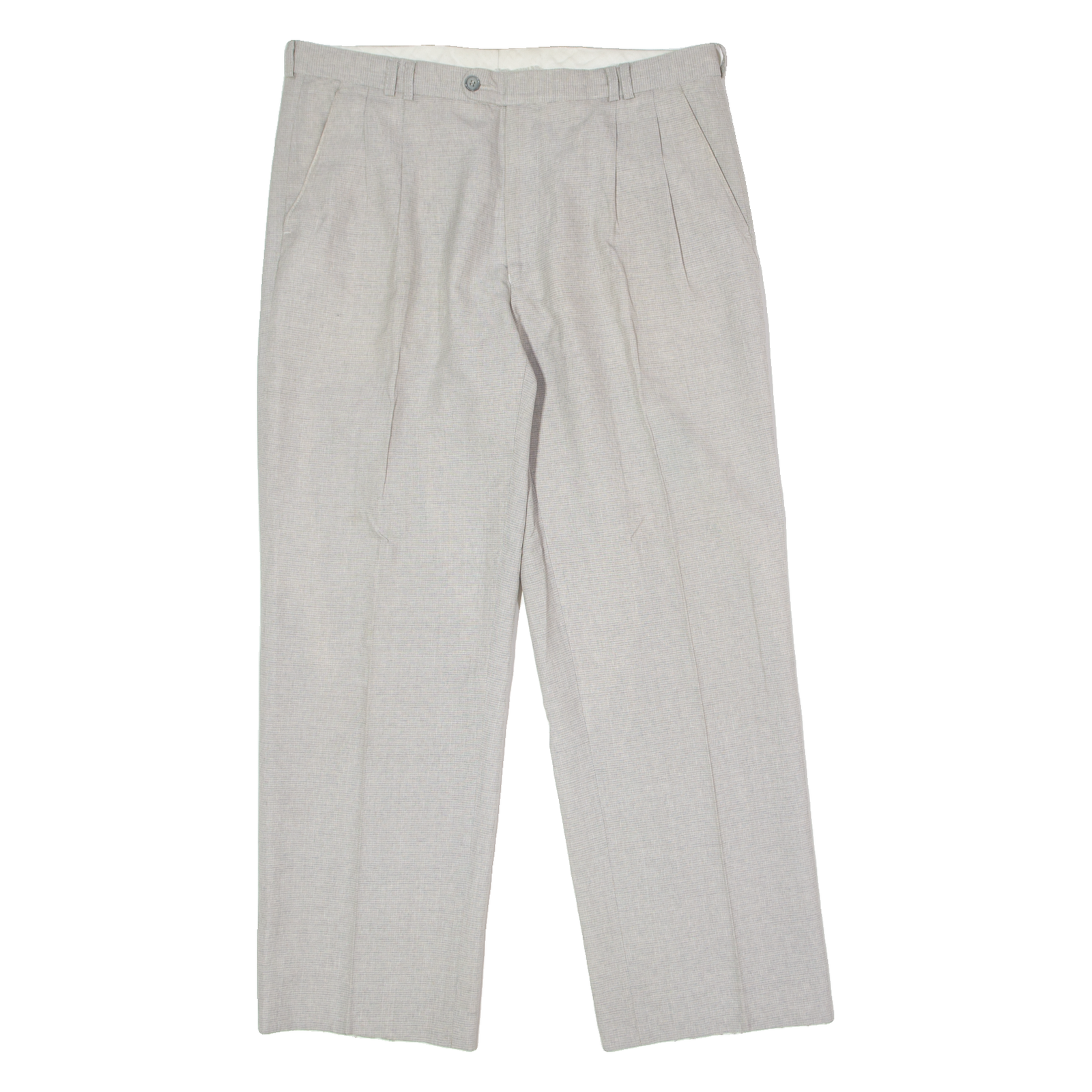 Pleated Mens Trousers Grey Regular Straight W34 L28 Refurbished - N/A refurbished available on Cerqular