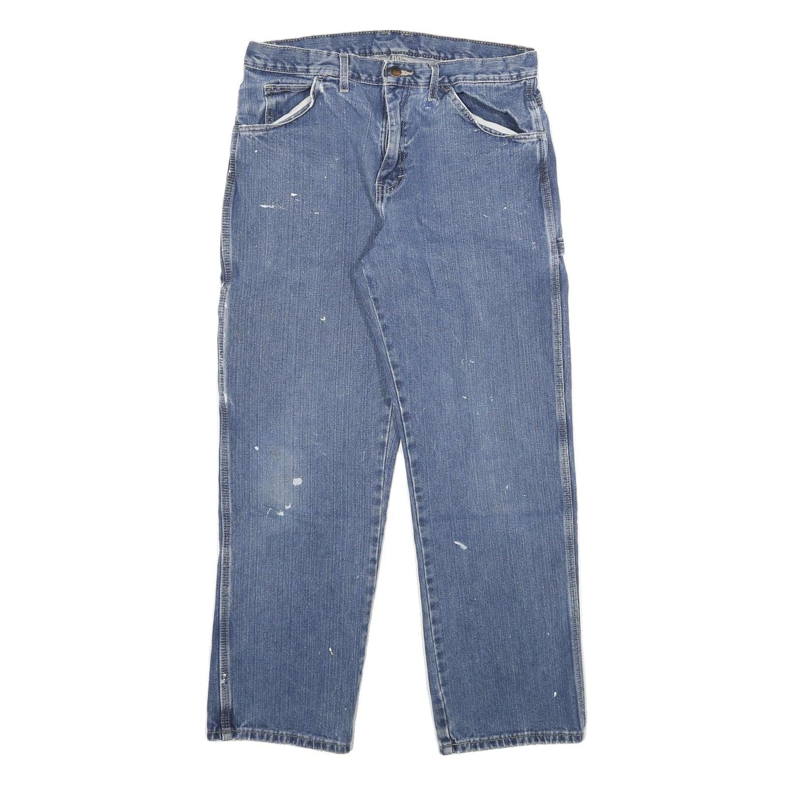 DICKIES Mens Jeans Blue Regular Straight Denim Medium W32 L30 Workwear Zip Refurbished - N/A refurbished available on Cerqular
