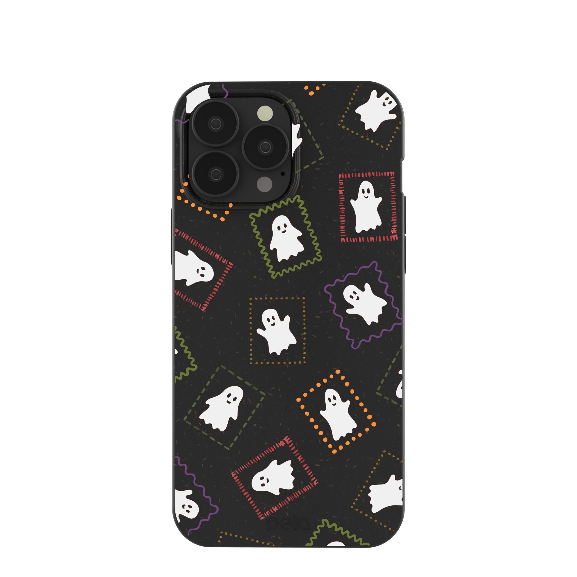 Black Ghost Stamps iPhone 13 Pro Max Case Refurbished - Pela Case refurbished available on Cerqular