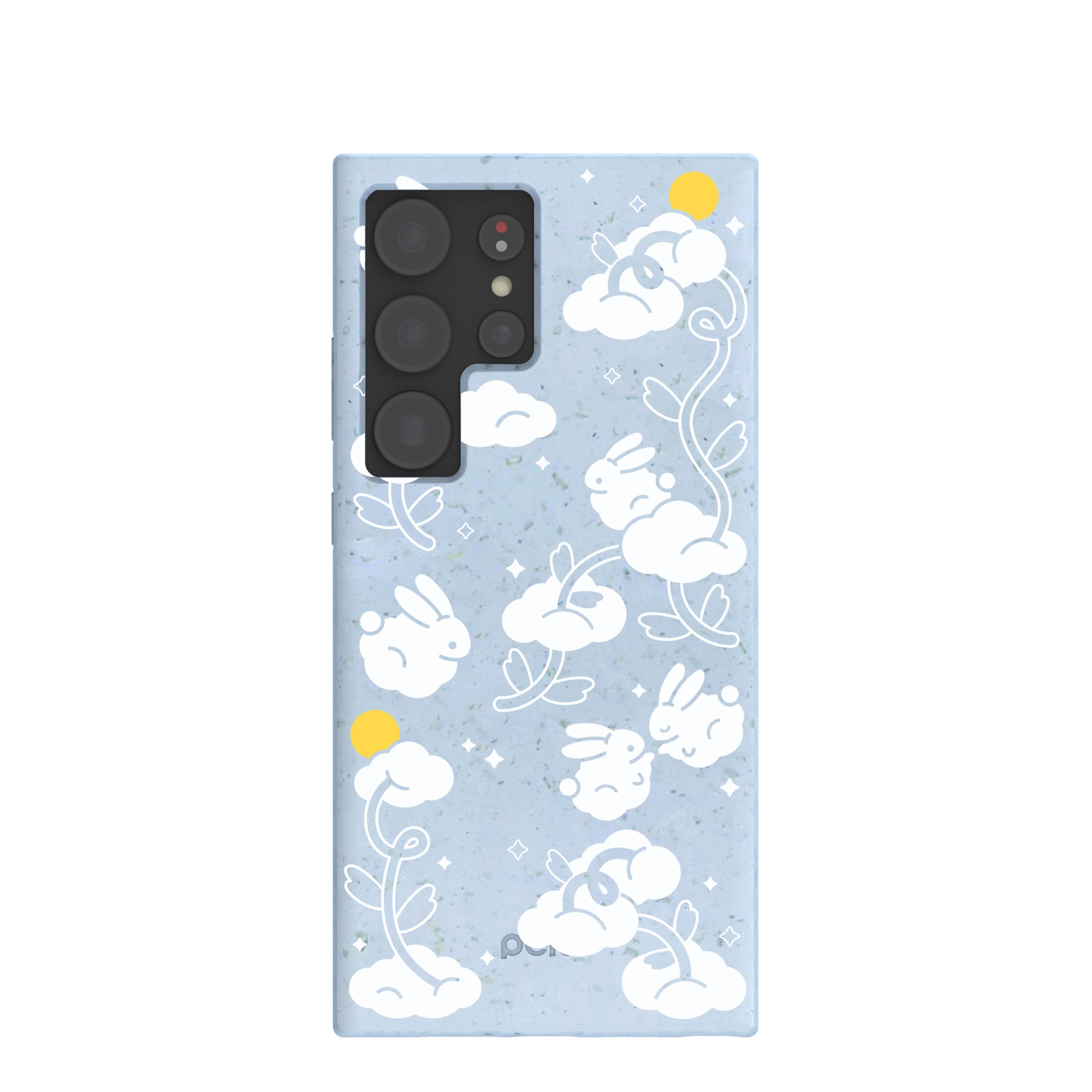 Powder Blue Fluffy Flower Samsung Galaxy S24 Ultra Case Refurbished - Pela Case refurbished available on Cerqular
