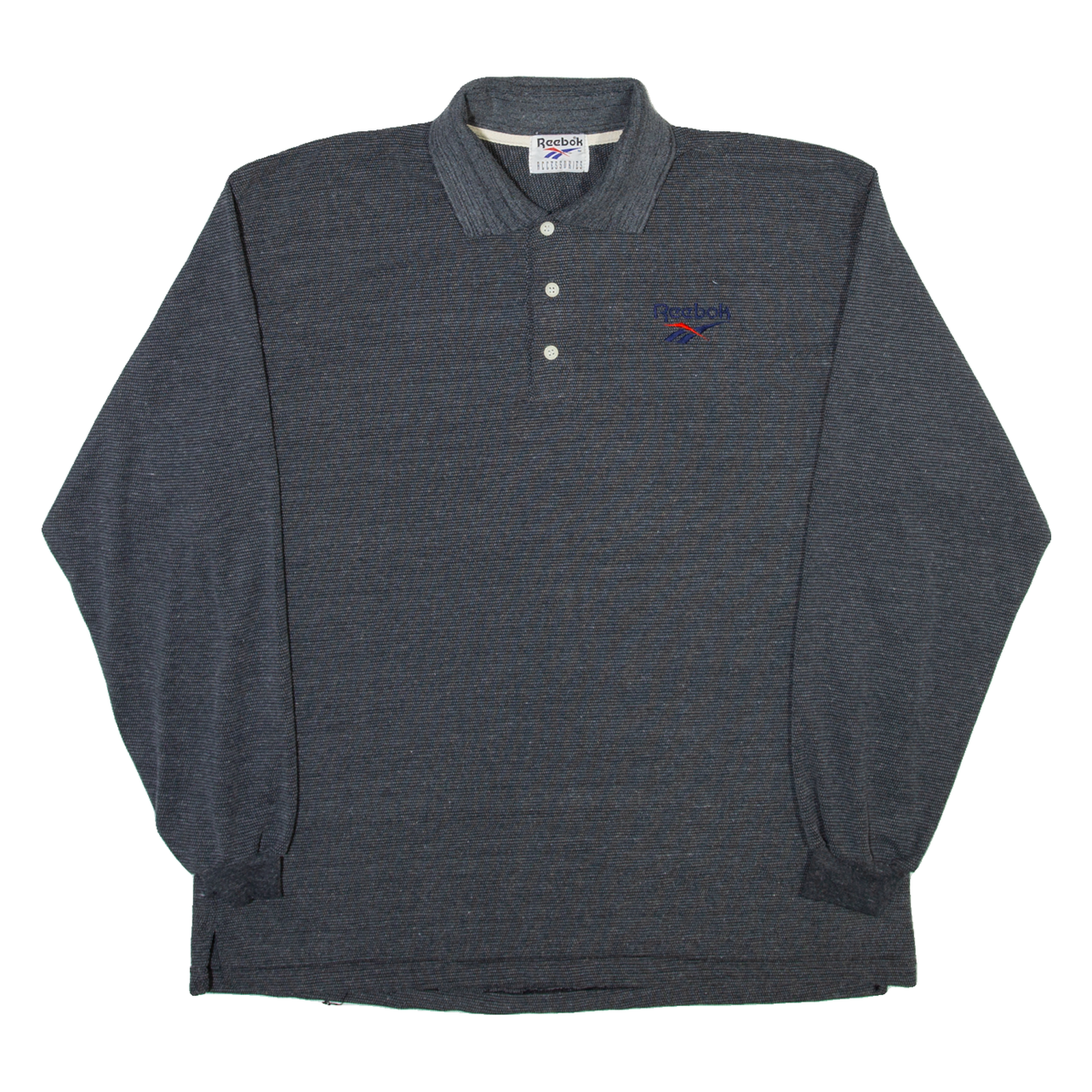 REEBOK Mens Polo Shirt Grey Long Sleeve L Refurbished - N/A refurbished available on Cerqular