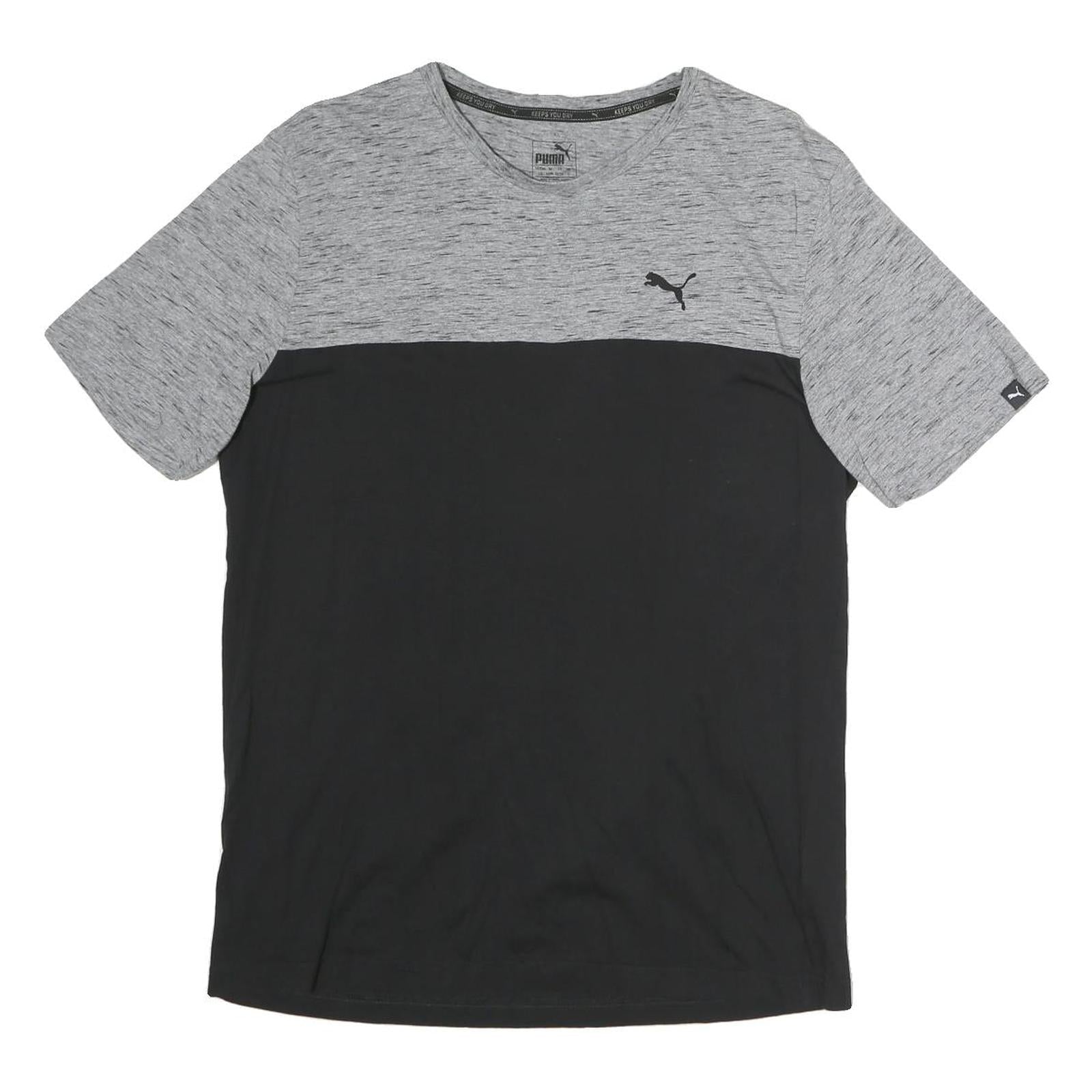 PUMA Mens Grey & Black Modern T-Shirt L Short Sleeve Crew Neck Sports Casual Refurbished - N/A refurbished available on Cerqular