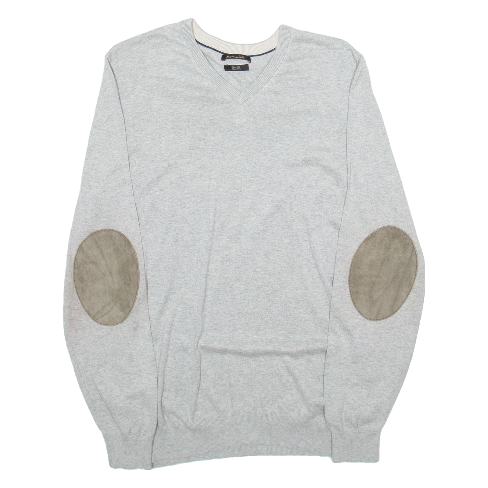 MASSIMO DUTTI Womens Jumper Grey V-Neck Tight Knit L Refurbished - N/A refurbished available on Cerqular