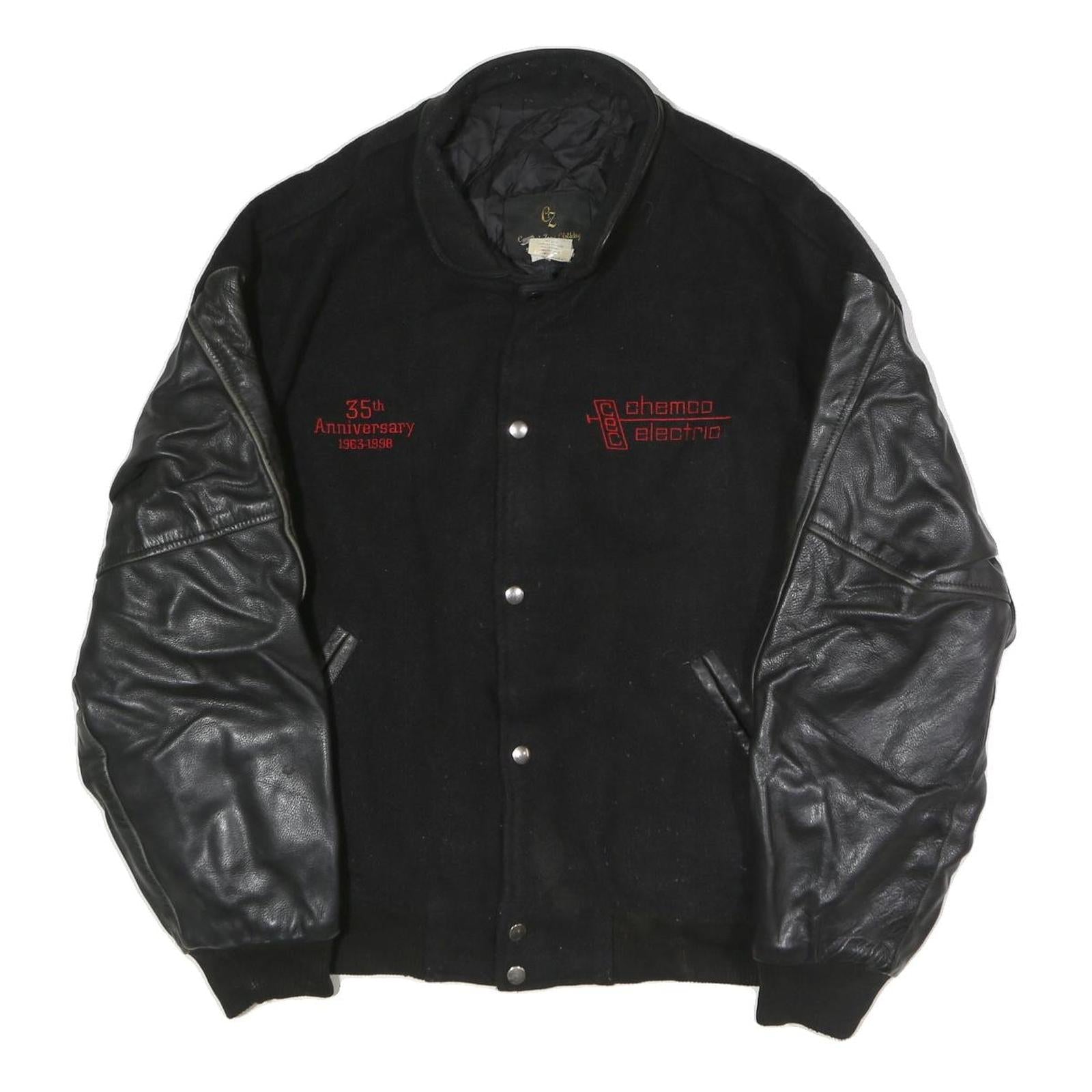 COMFORT ZONE CLOTHING Mens Black & Black Button Jacket XL Cotton Blend Leather Refurbished - N/A refurbished available on Cerqular