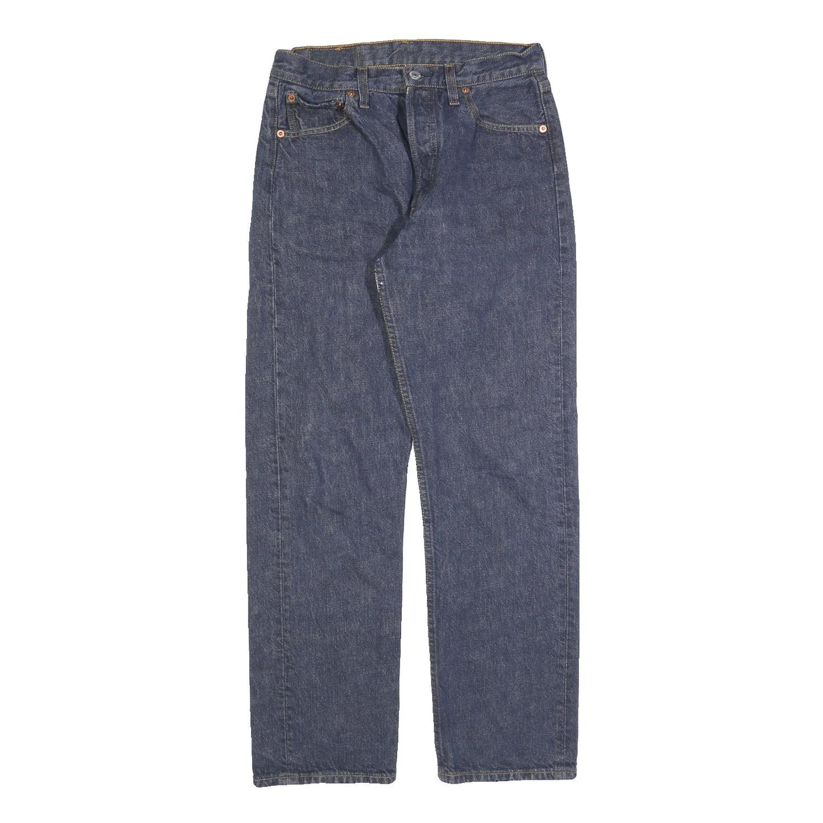 LEVI'S 501 Mens Jeans Blue Regular Straight Denim Medium W30 L30 Classic Button Refurbished - N/A refurbished available on Cerqular