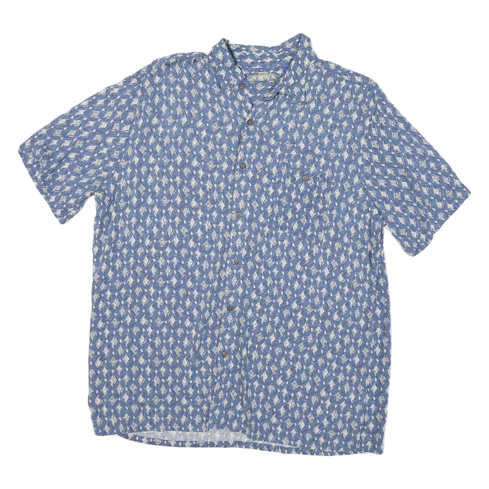 Buy CAMPIA Mens Blue Abstract Pattern Rayon Shirt XL Casual Button Up Relaxed Fit Refurbished - $15.59 CAMPIA Mens Blue Abstract Pattern Rayon Shirt XL Casual Button Up Relaxed Fit Refurbished - N/A refurbished available on Cerqular