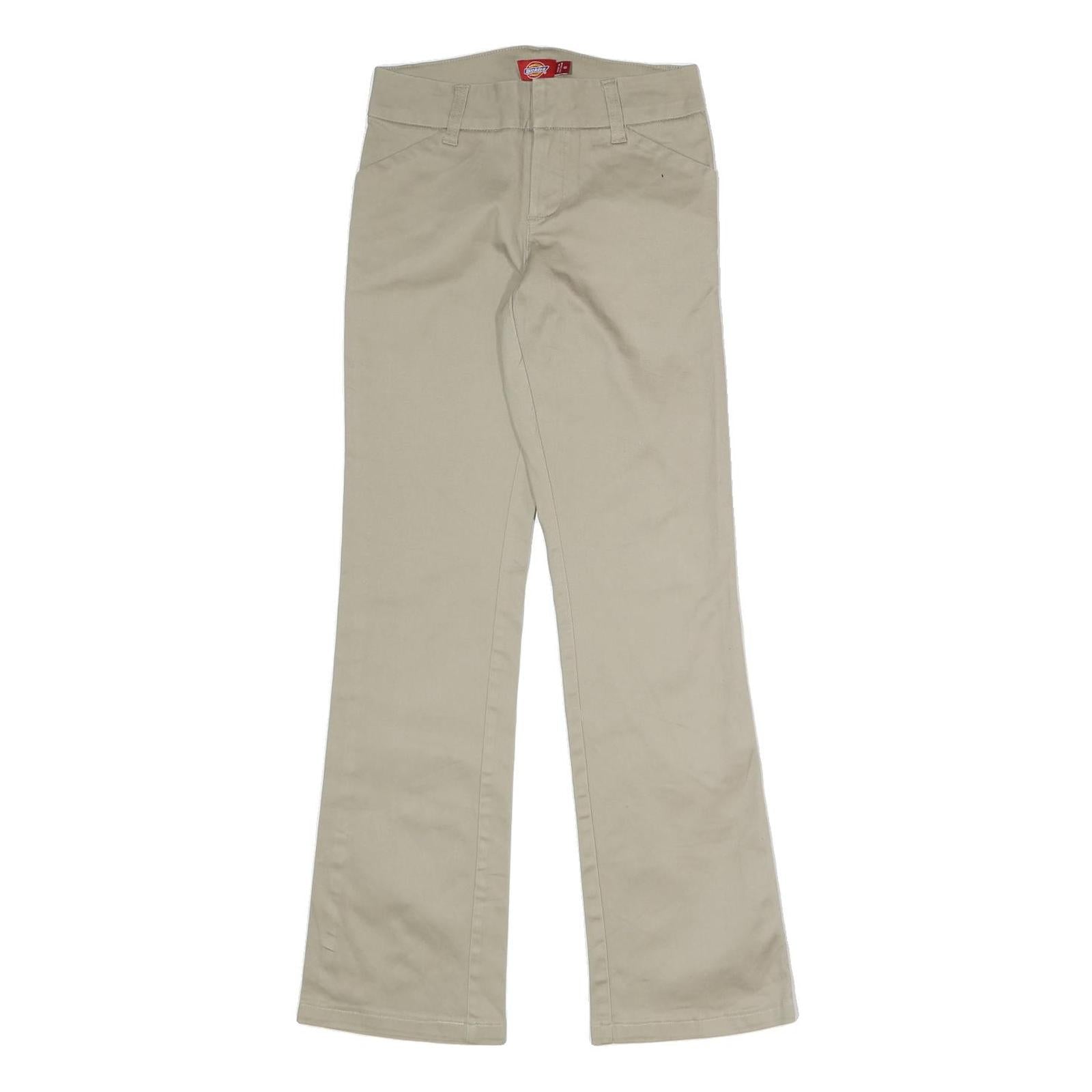 DICKIES Womens Beige Regular Fit Straight Leg Trousers W25 L27 Cotton Blend Zip Refurbished - N/A refurbished available on Cerqular