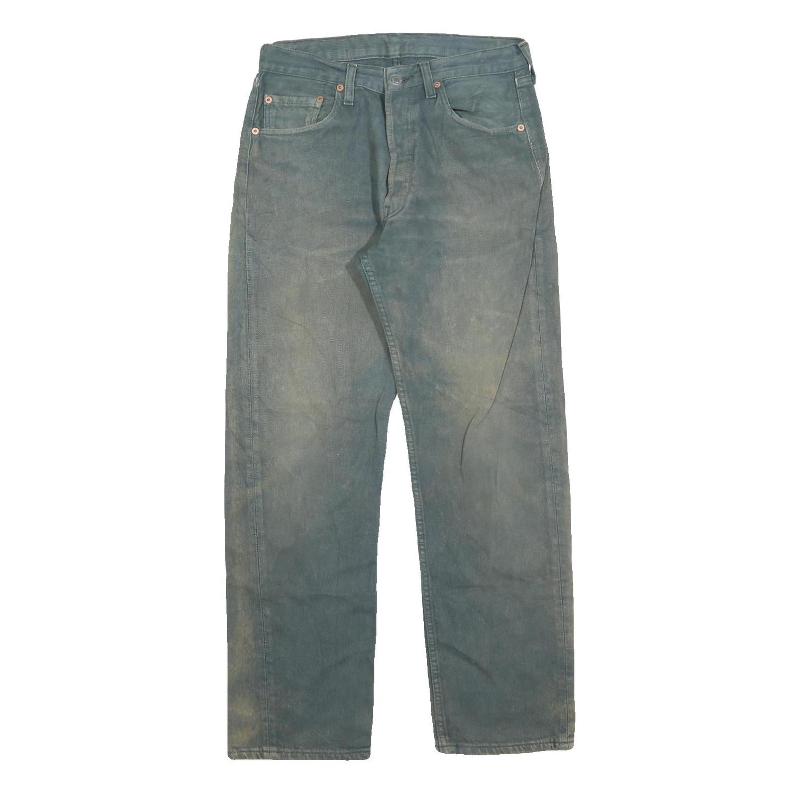 LEVI'S 501 Mens Jeans Blue Regular Straight Denim W32 L30 Classic Button Fly Refurbished - N/A refurbished available on Cerqular