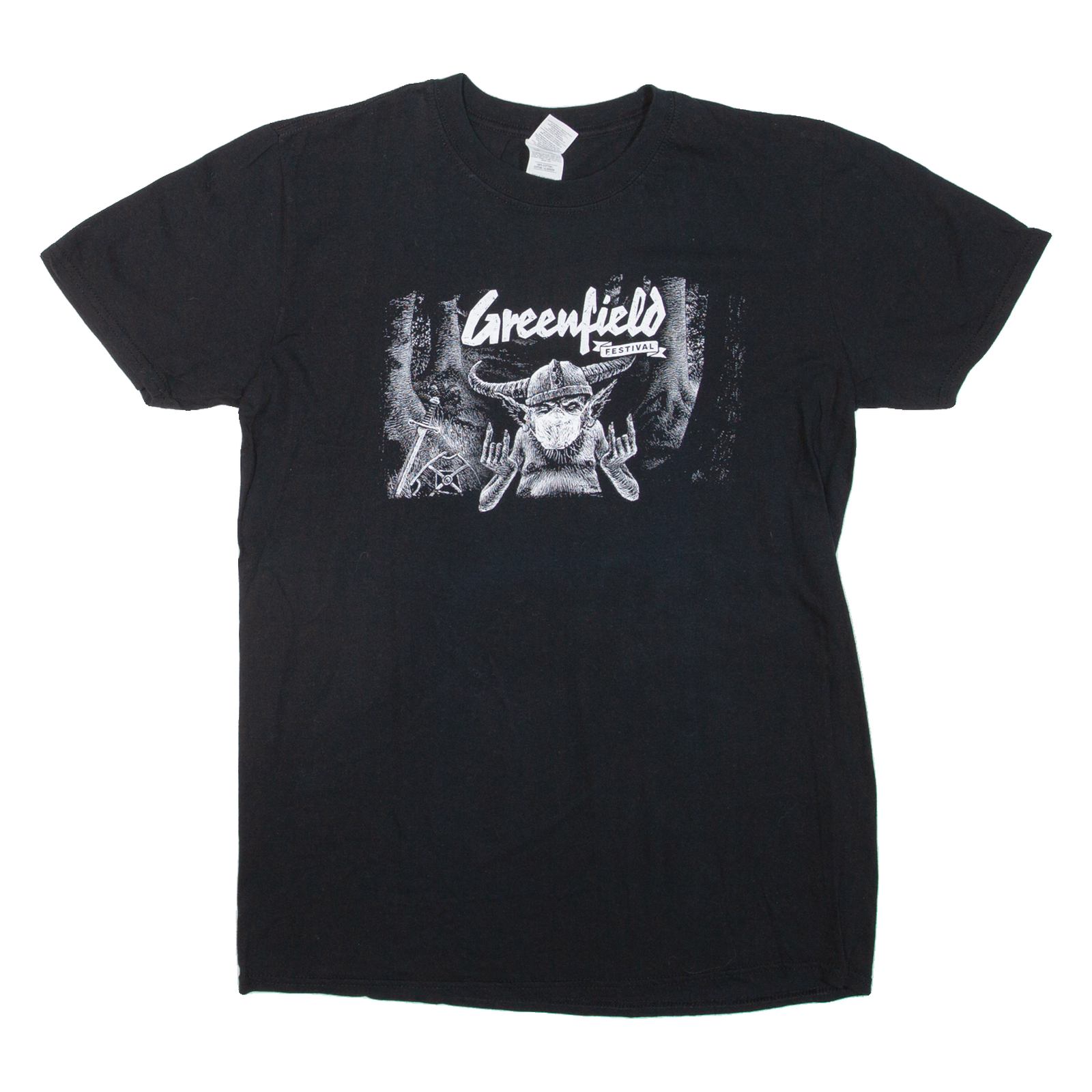 GILDAN Greenfield Festival Mens Band T-Shirt Black Crew Neck M Refurbished - N/A refurbished available on Cerqular