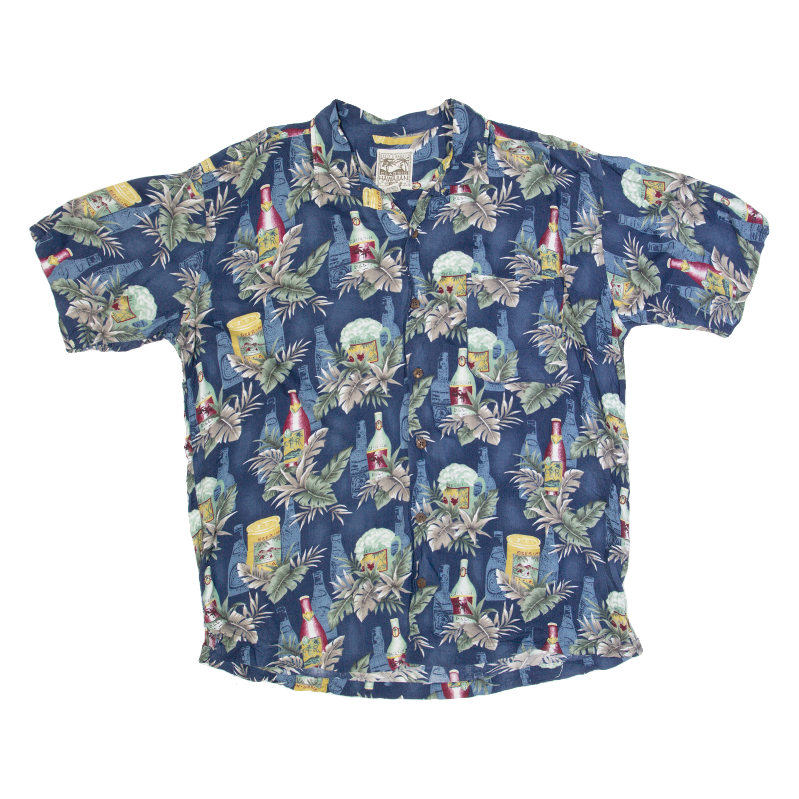 STEVE & BARRY'S Mens Hawaiian Shirt Blue Floral 2XL Refurbished - N/A refurbished available on Cerqular