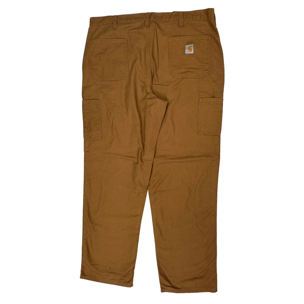 Carhartt Carpenter Trousers - 40W 30L Brown Cotton Blend Refurbished - Thrifted (note: this is a term often used to describe second- refurbished available on Cerqular