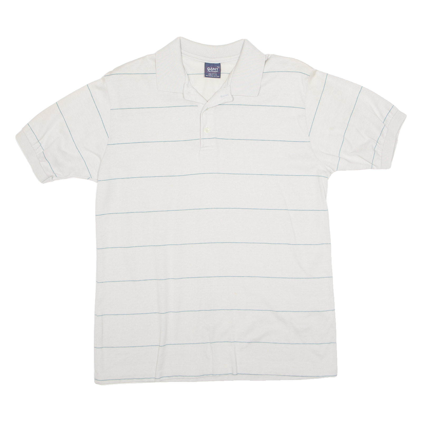 GANT Mens Polo Shirt Grey 90s Striped L Refurbished - N/A refurbished available on Cerqular