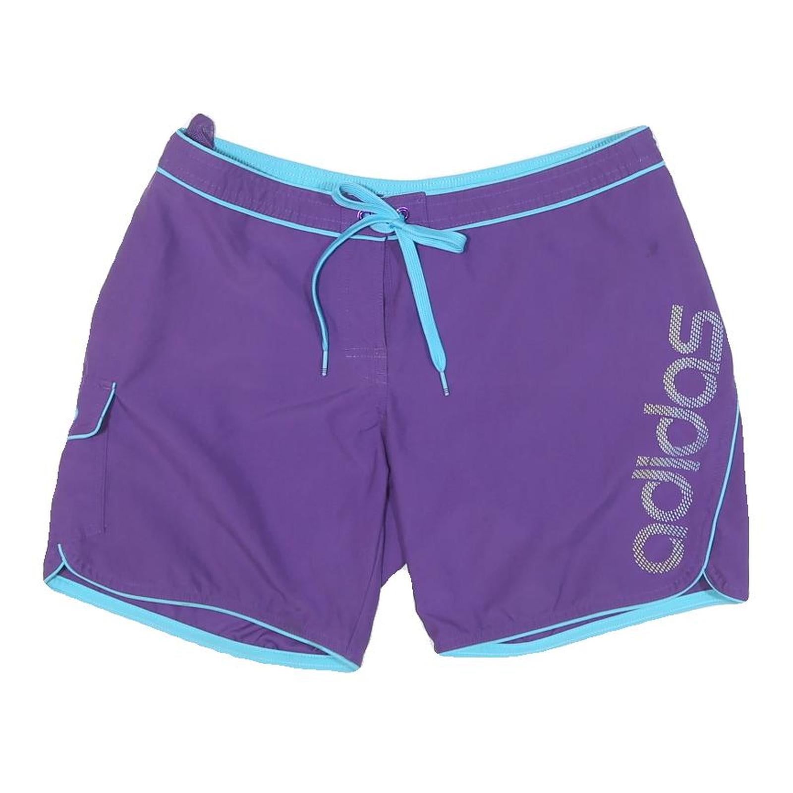 ADIDAS Mens Purple & Blue Casual Shorts L W31 Relaxed Fit Drawstring Pockets Refurbished - N/A refurbished available on Cerqular