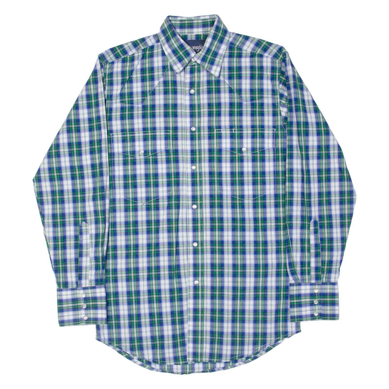 WRANGLER Mens Shirt Green Plaid Long Sleeve M Refurbished - N/A refurbished available on Cerqular